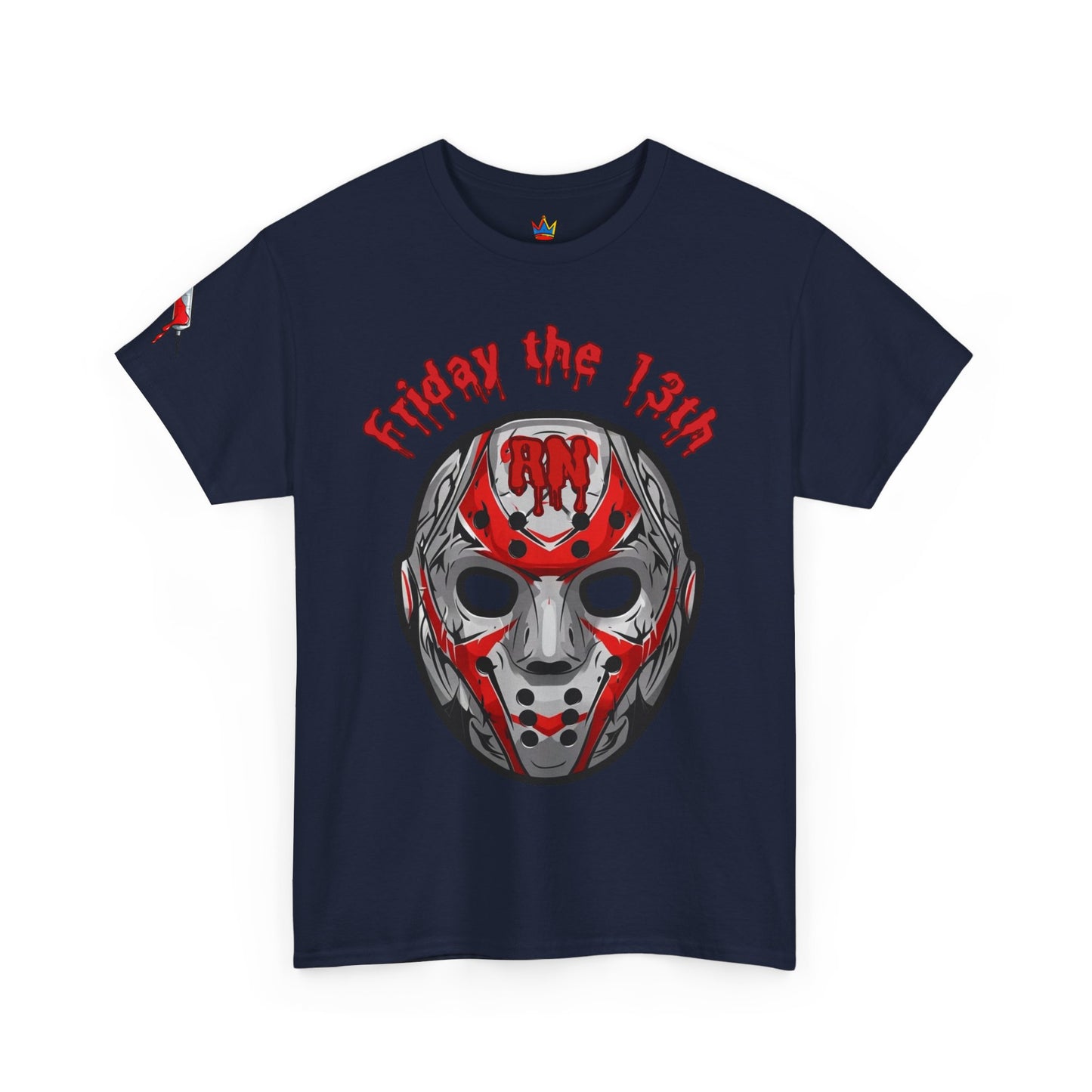 Nursing Halloween t shirt gift Friday the 13th RN T-shirt Jacob hockey mask with spooky RN emblem