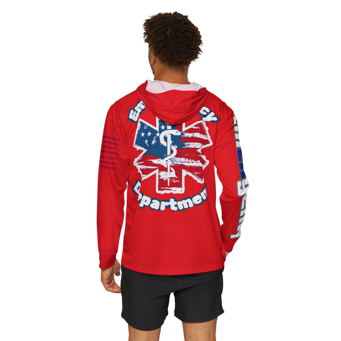 Patriotic Emergency Department Wicking Sports Warmup Hoodie (AOP)