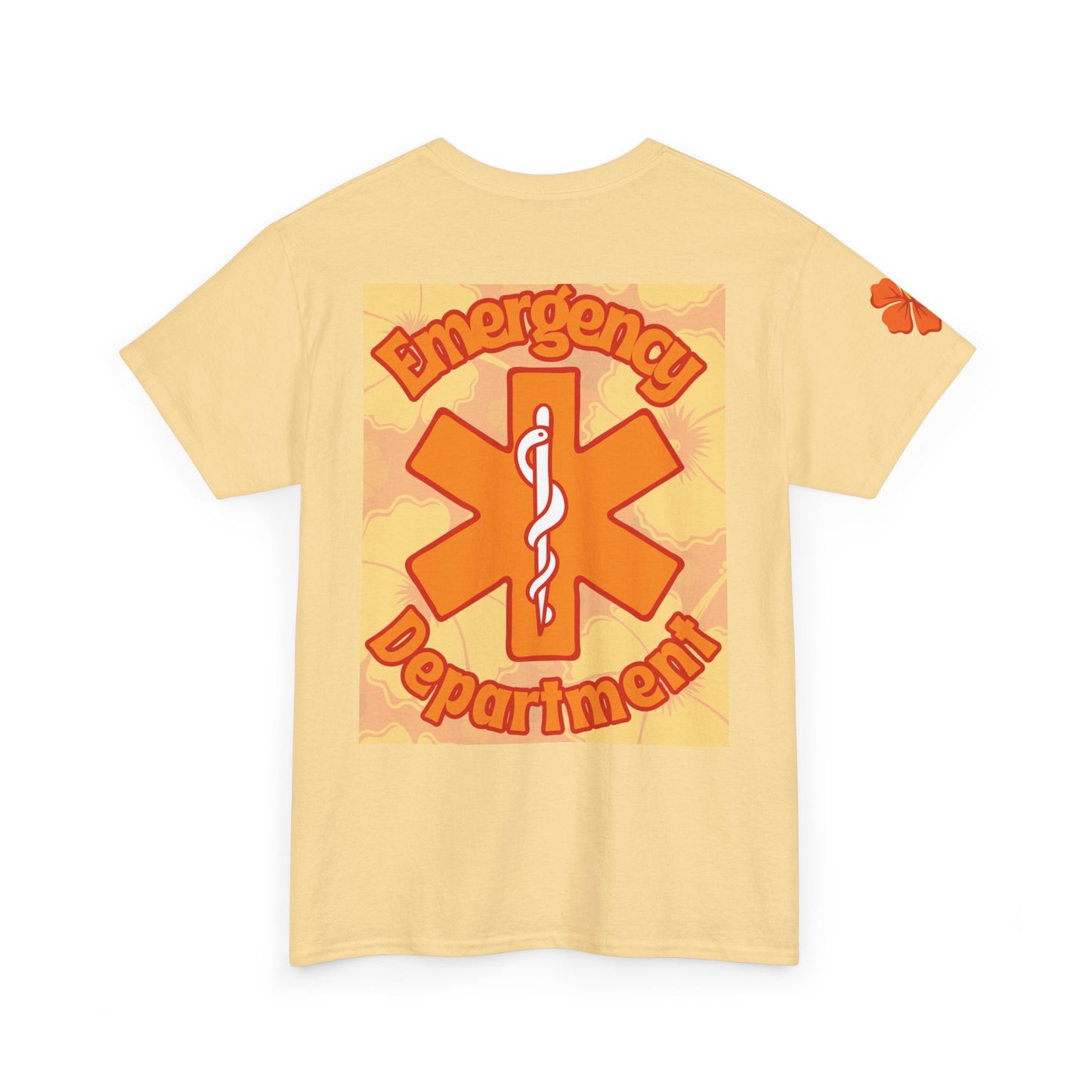 Summer in the ER themed gift emergency department Hawaiian floral t shirt Unisex Heavy Cotton Tee