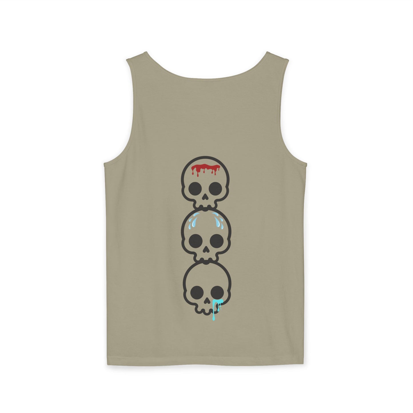 Blood sweat and tears stacked skull workout Unisex Garment-Dyed Tank Top