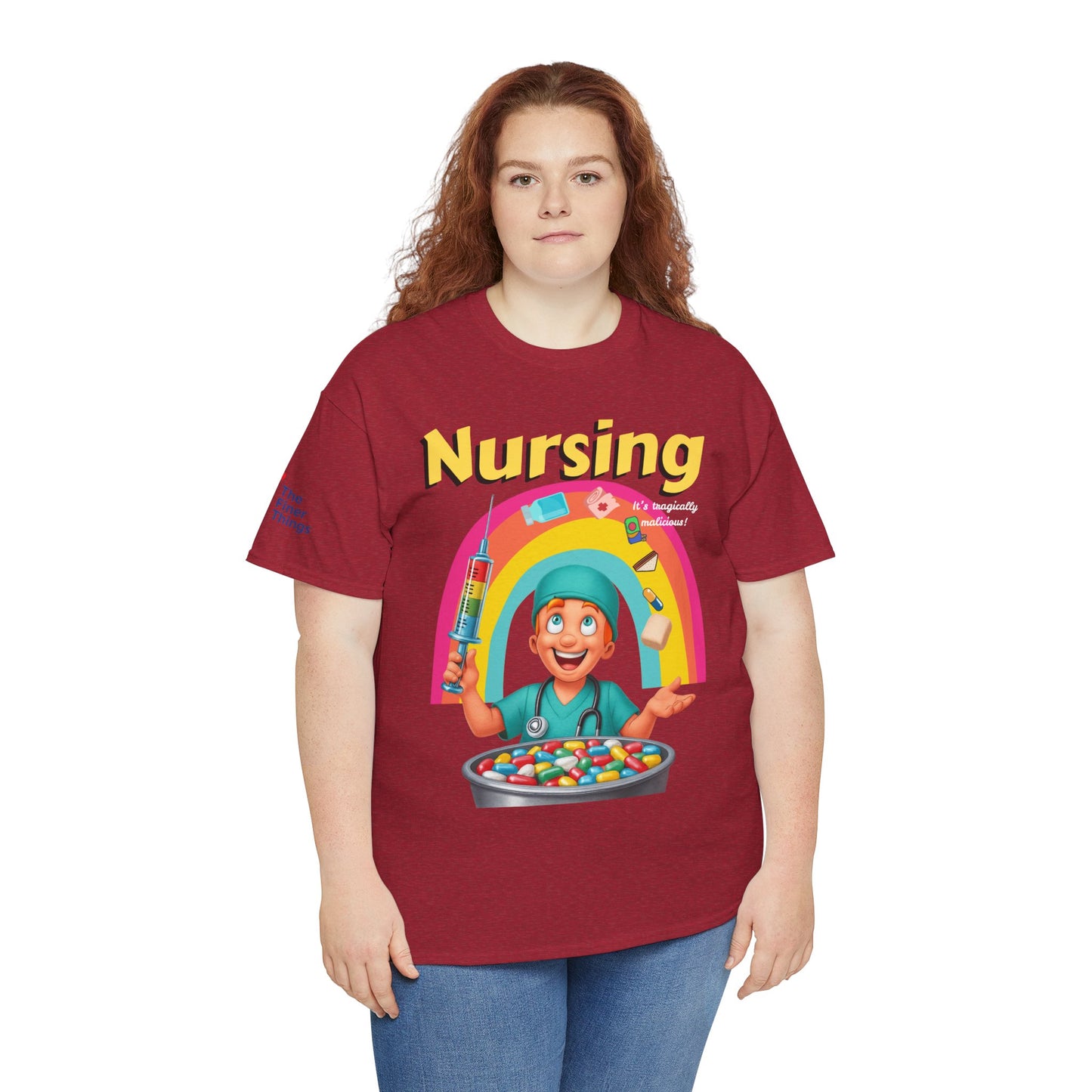 Nursing, it’s tragically malicious breakfast cereal tee Unisex Heavy Cotton Tee