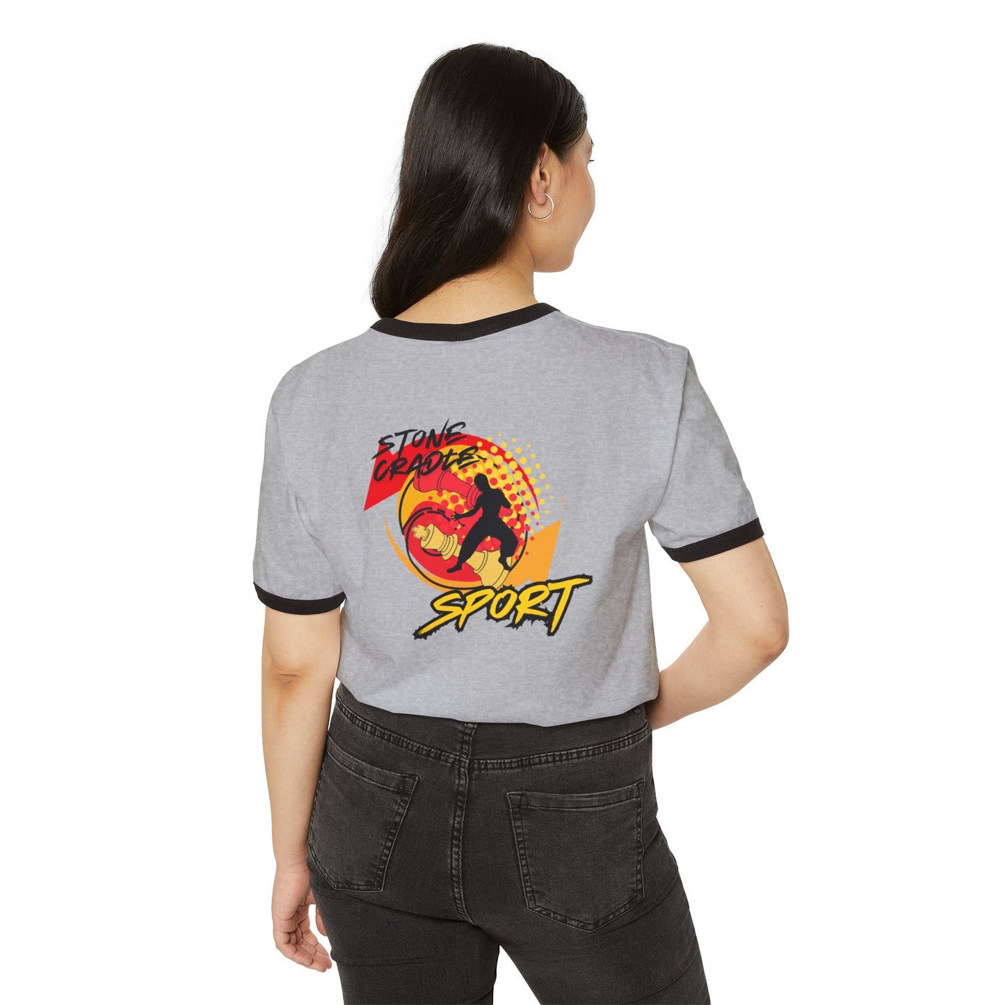 Unisex Cotton Ringer T-Shirt. stone cradle boxing