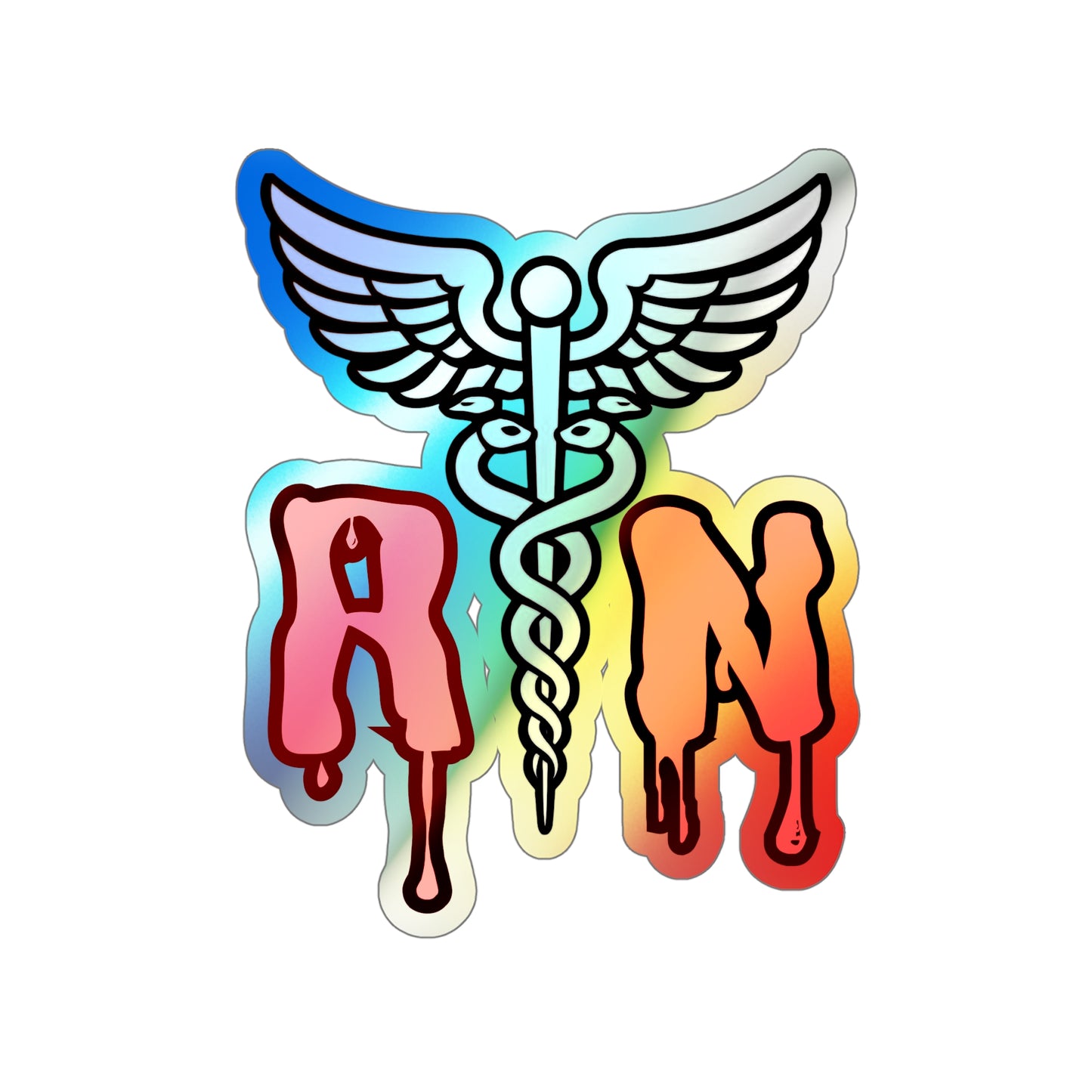 Spooky dripping RN Holographic Die-cut Stickers