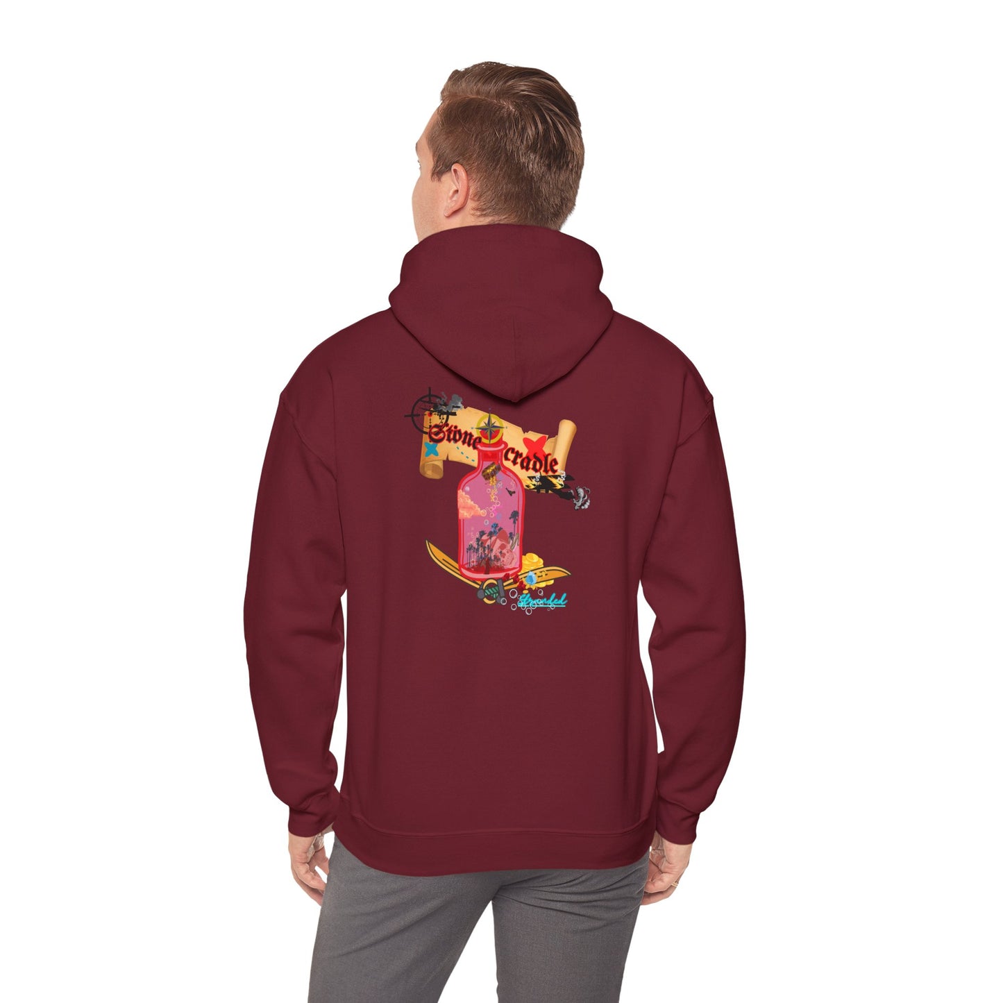 Hooded sweat shirt (stone cradle) stranded line