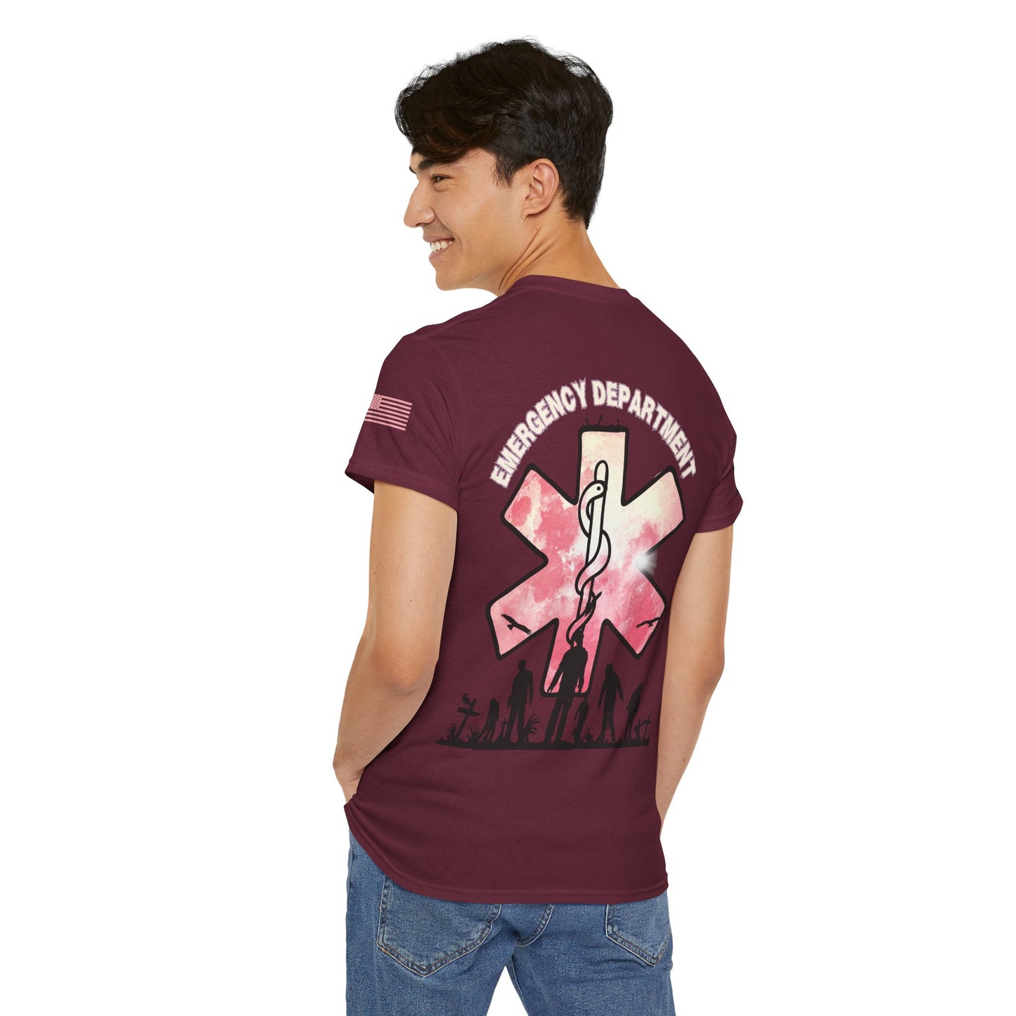 ER Halloween strawberry moon Night of the Living Dead t shirt Unisex Heavy Cotton Tee