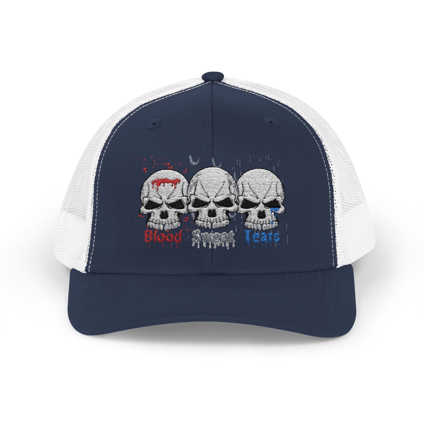 Blood sweat and tears skull Snapback Trucker Cap
