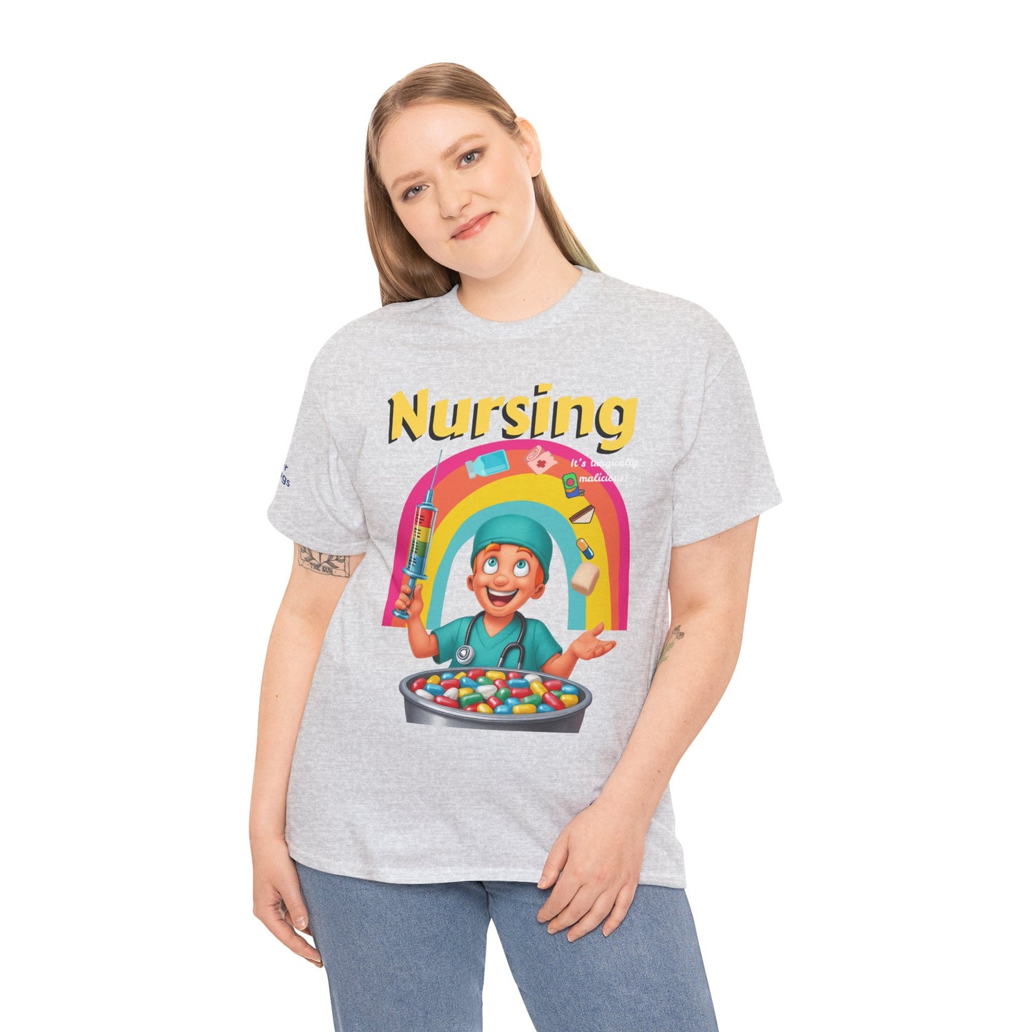Nursing, it’s tragically malicious breakfast cereal tee Unisex Heavy Cotton Tee