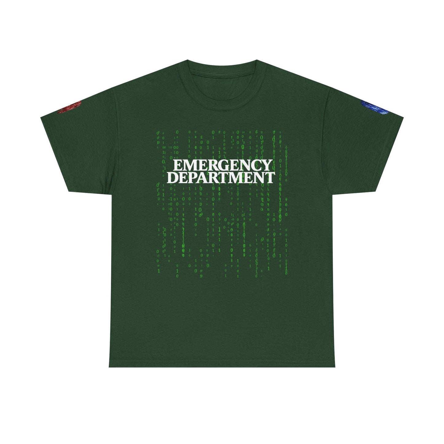 Emergency department Matrix Code T shirt gift for healthcare worker emergency department glitch star of life t-shirt