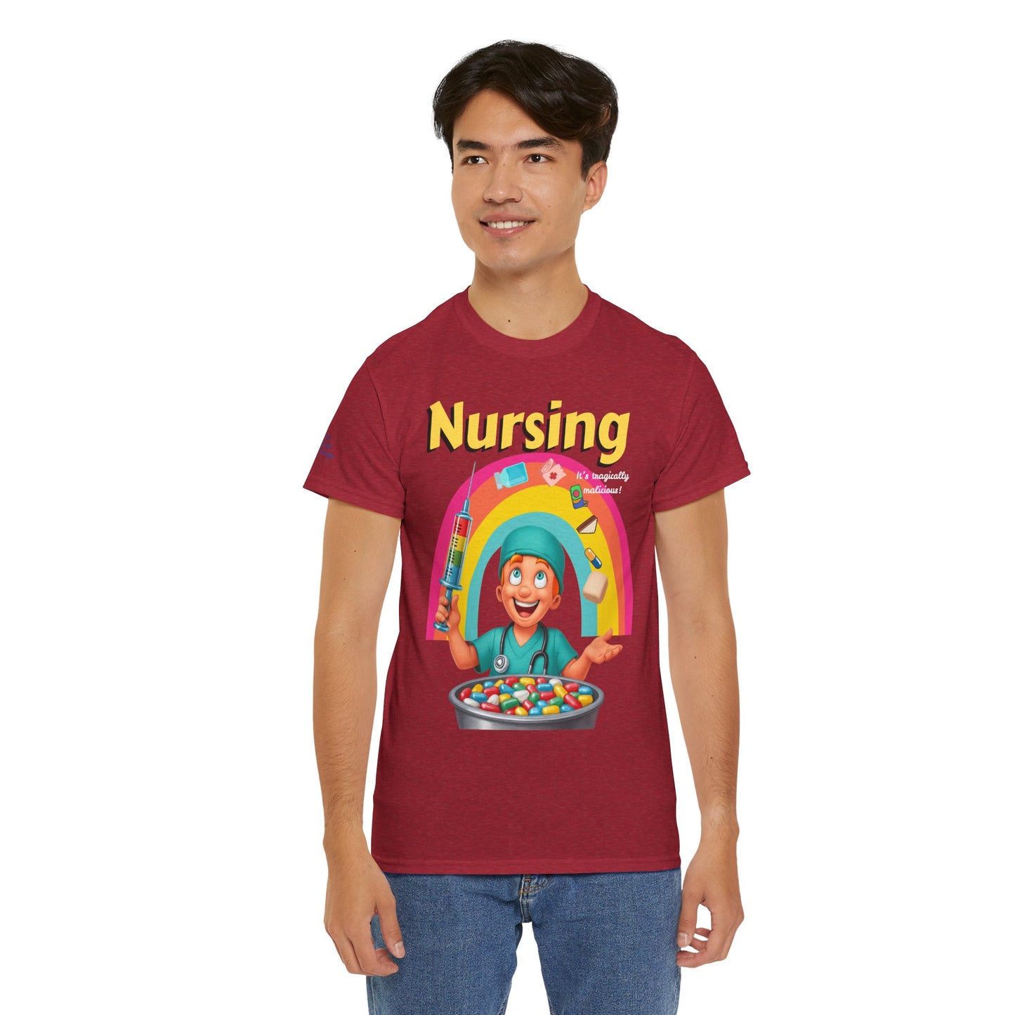 Nursing, it’s tragically malicious breakfast cereal tee Unisex Heavy Cotton Tee