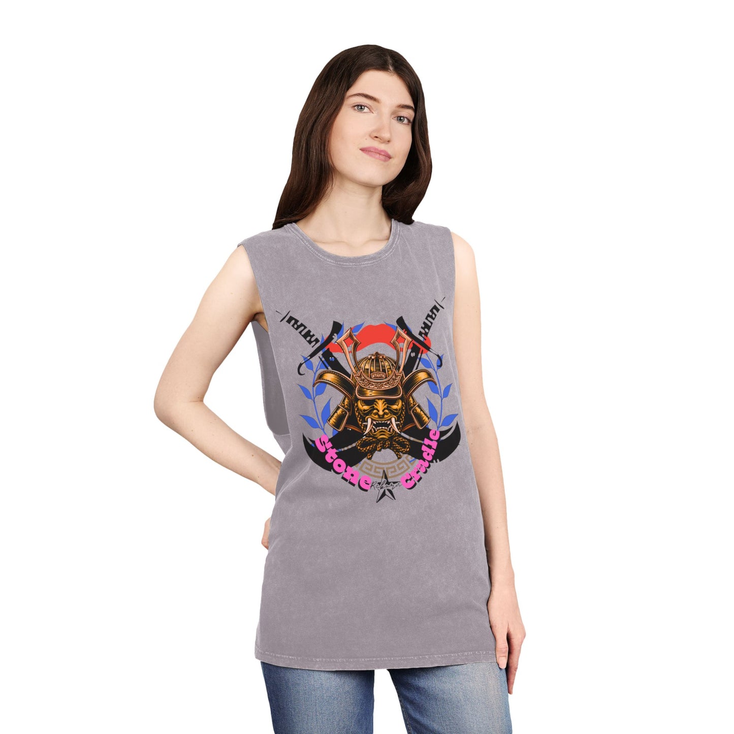 Unisex Stonewash Tank Top Stone cradle (riding)