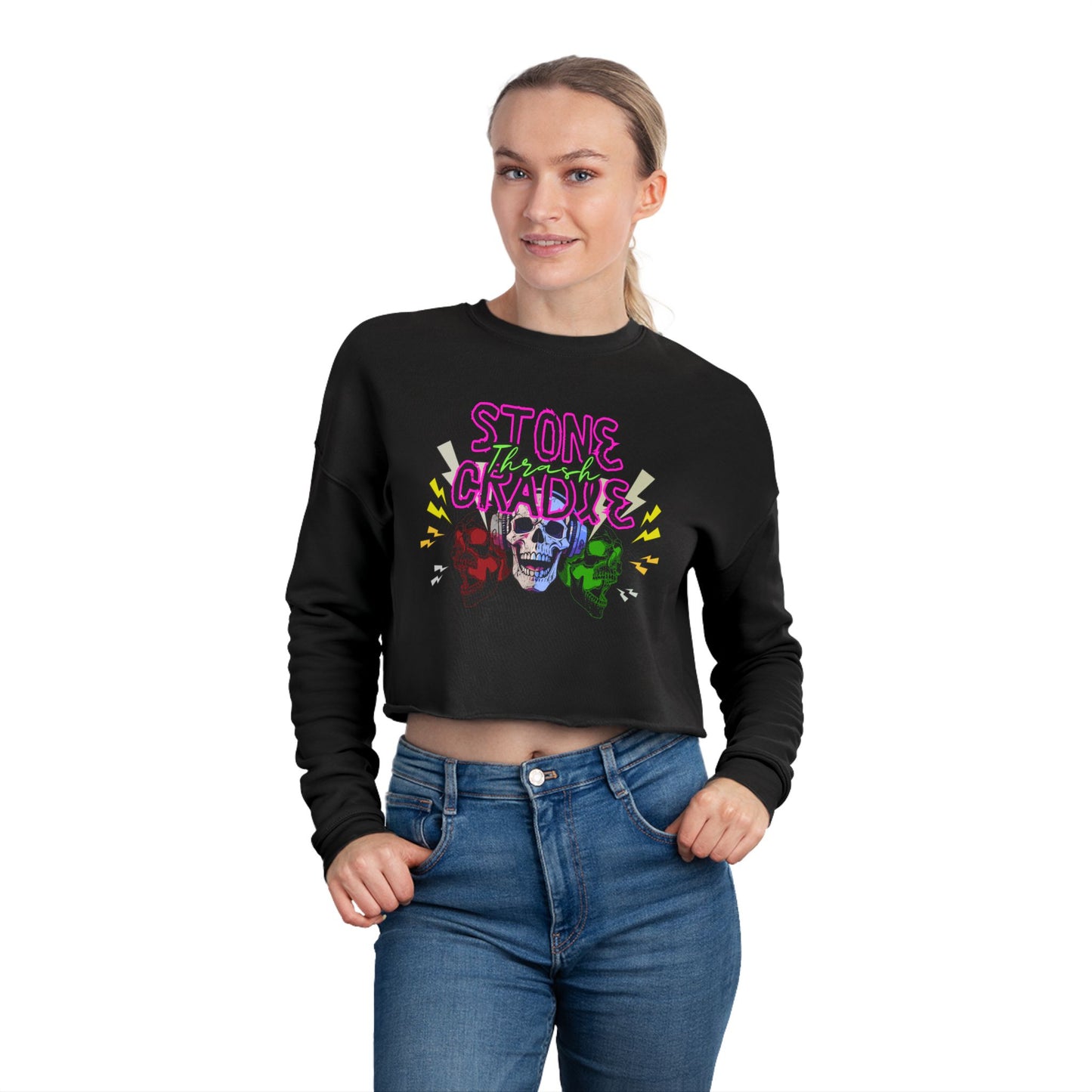 Women's Cropped Sweatshir stone cradle thrasher