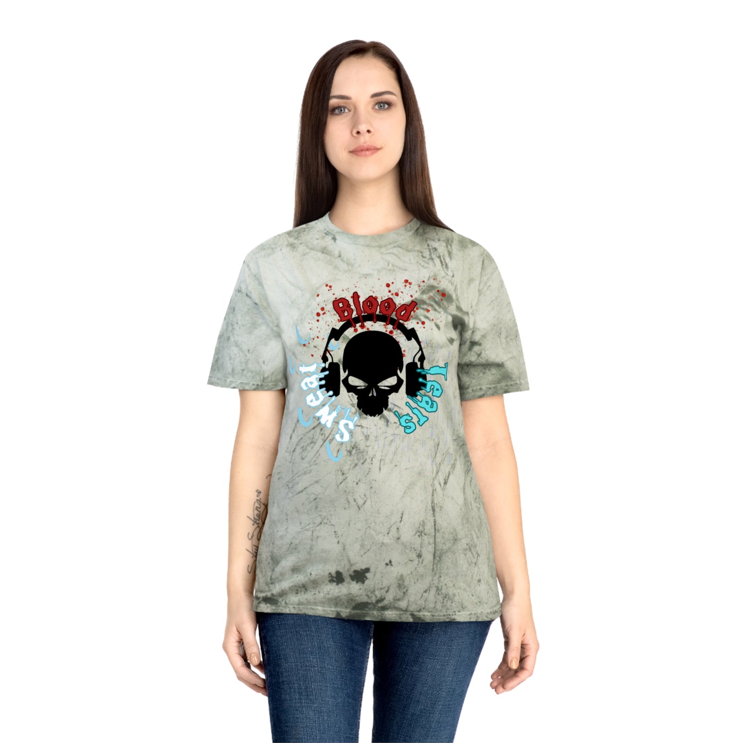Blood sweat and tears skull Unisex Color Blast T-Shirt