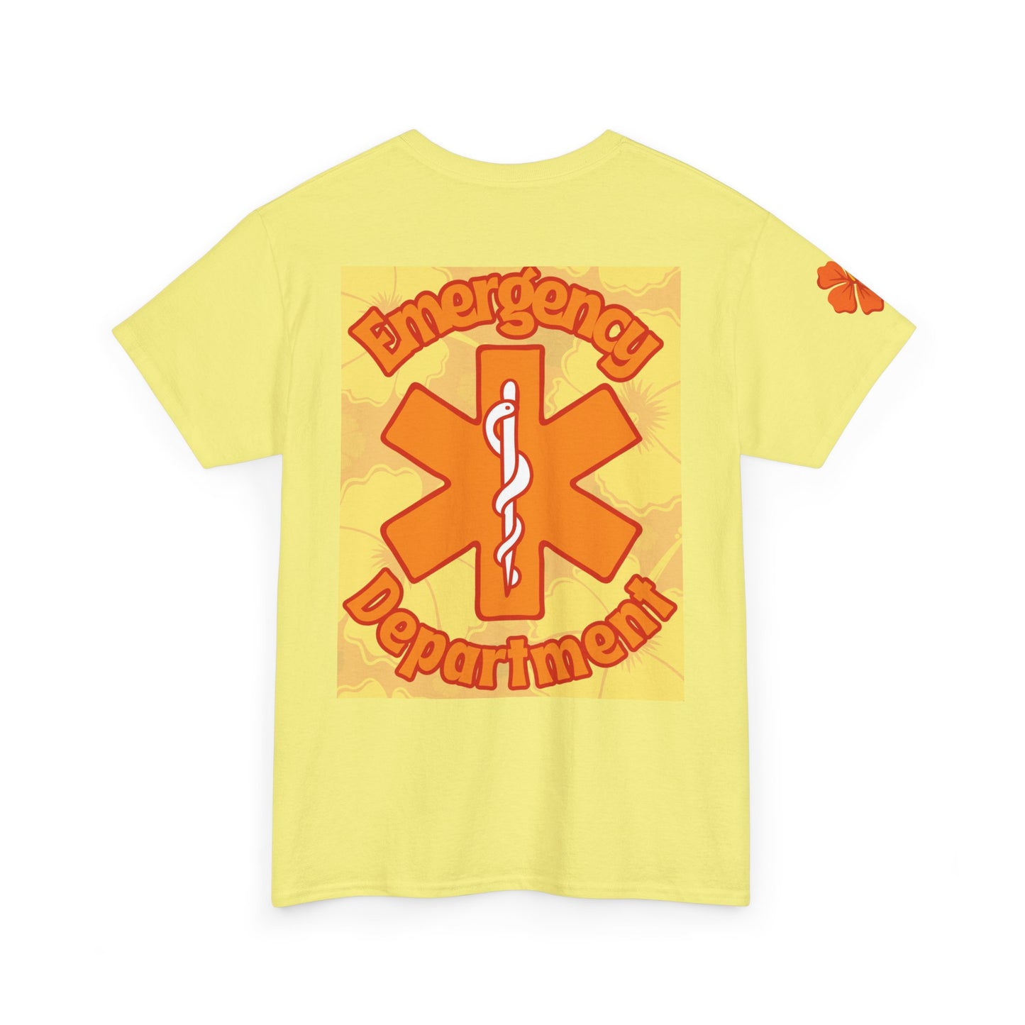 Summer in the ER themed gift emergency department Hawaiian floral t shirt Unisex Heavy Cotton Tee