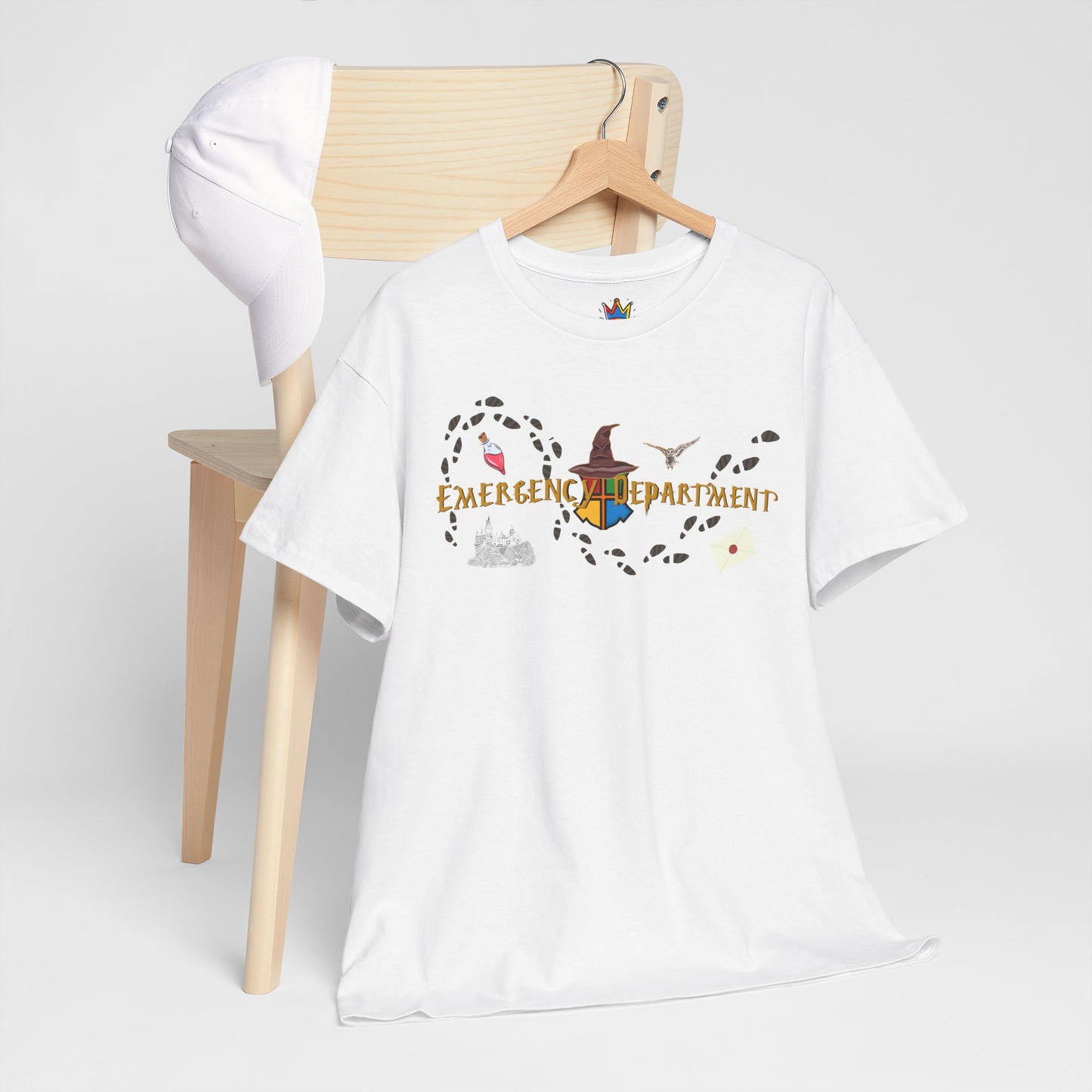Wizarding world of the Emergency Department potter lover multi house color ED staff tee shirt Unisex Heavy Cotton Tee