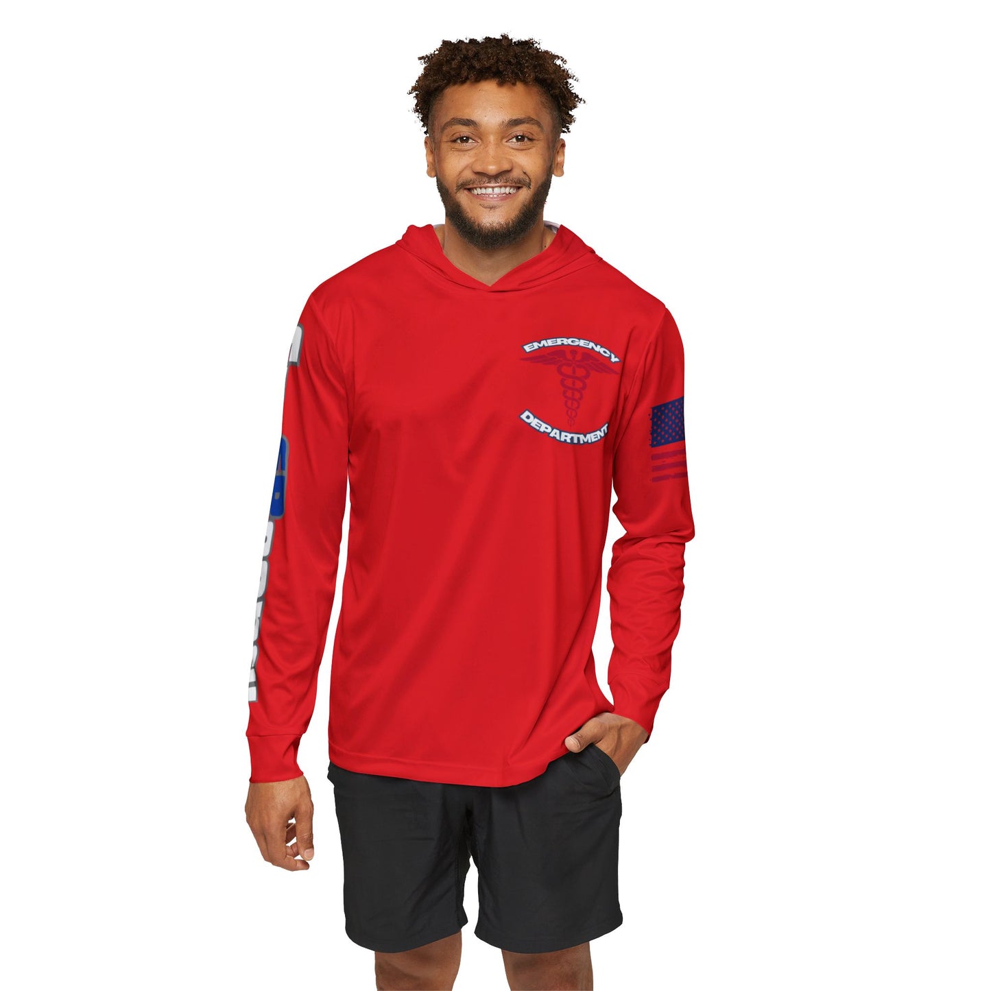 Patriotic Emergency Department Wicking Sports Warmup Hoodie (AOP)