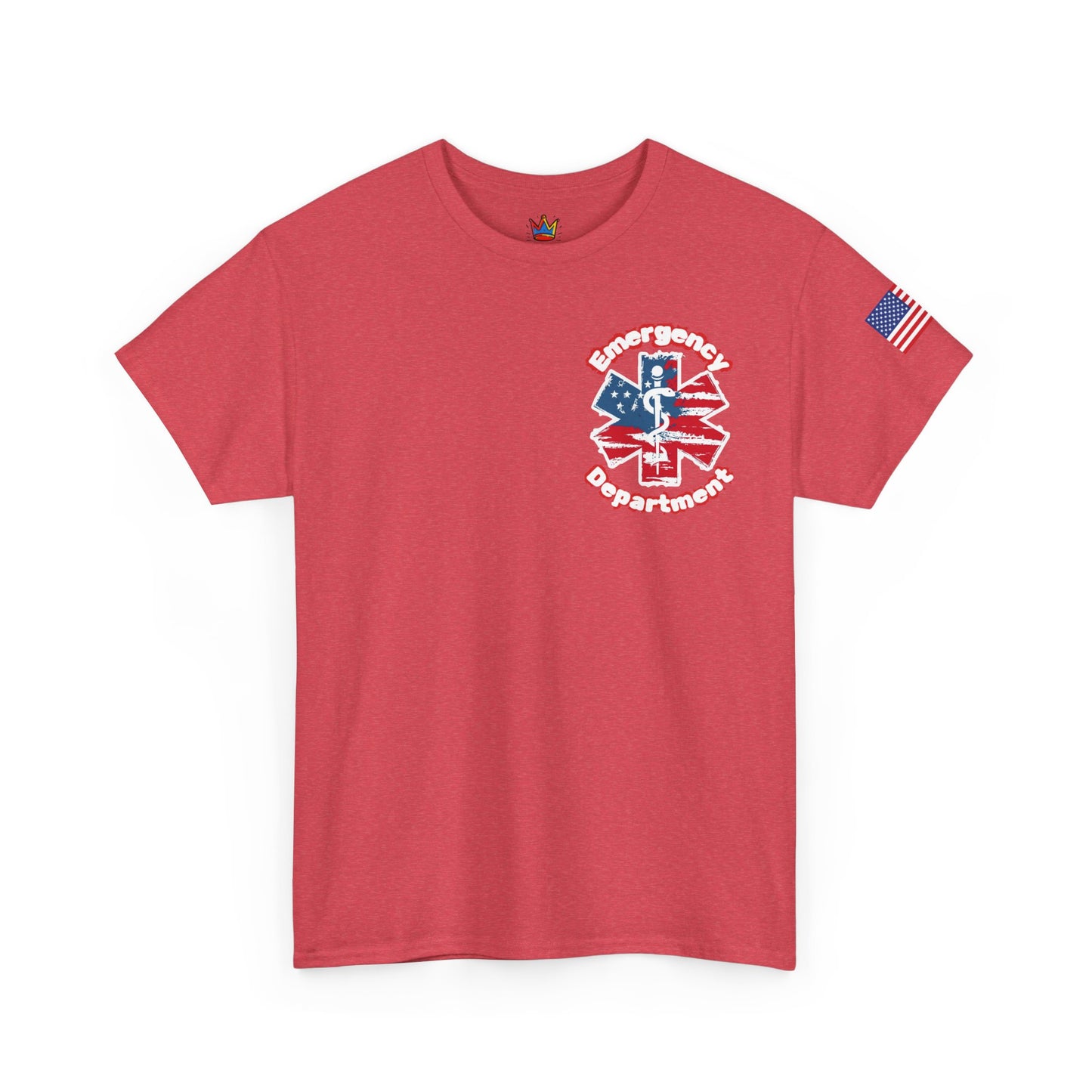 Patriotic ER t shirt gift for emergency department workers American flag star of life t-shirt Unisex Heavy Cotton Tee