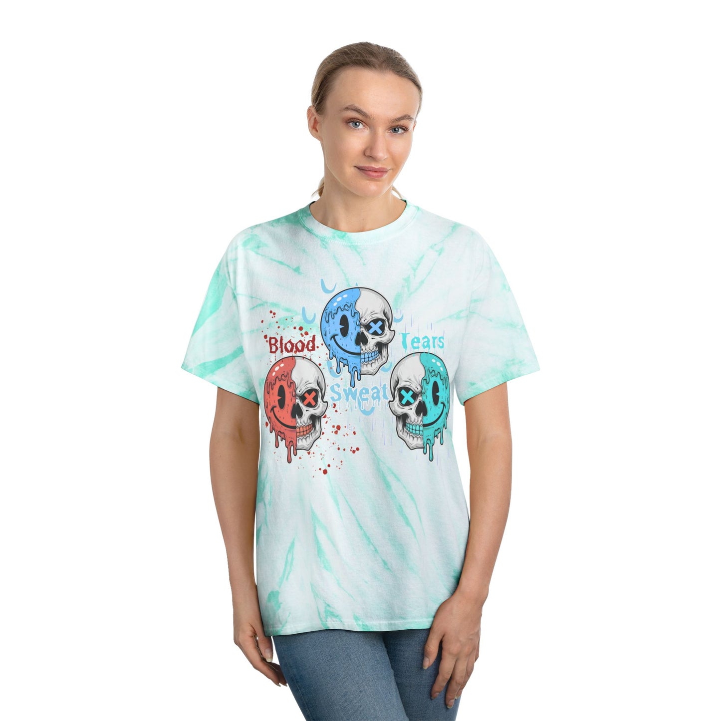 Blood sweat and tears have a nice day Tie-Dye Tee, Cyclone