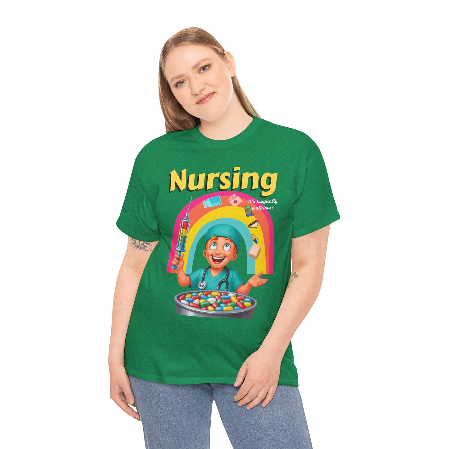Nursing, it’s tragically malicious breakfast cereal tee Unisex Heavy Cotton Tee