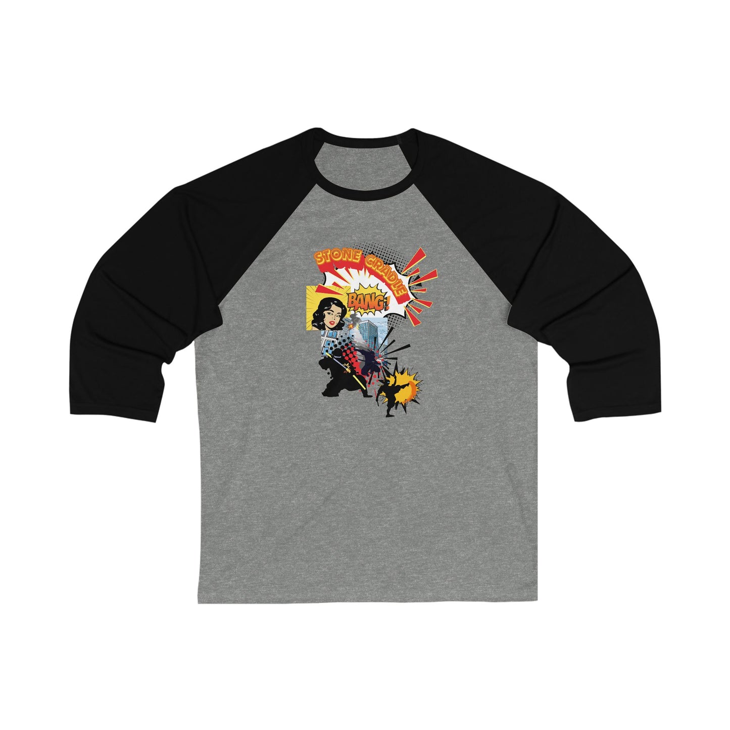 Unisex 3\4 Sleeve Baseball Tee,stone cradle, (stranded)