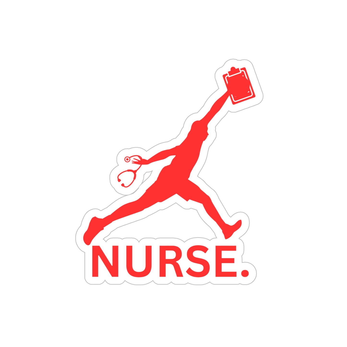 Jumpman nurse Transparent Outdoor Stickers, Die-Cut, 1pc