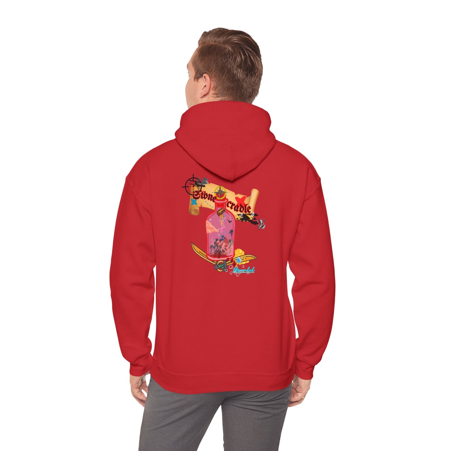 Hooded sweat shirt (stone cradle) stranded line