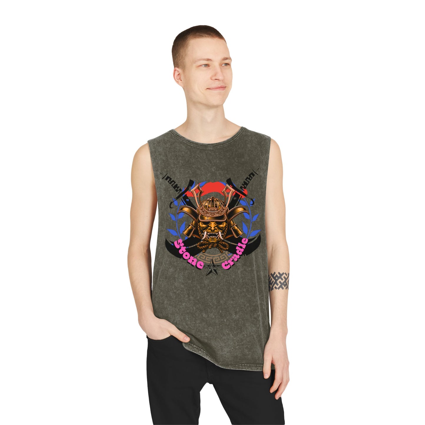Unisex Stonewash Tank Top Stone cradle (riding)
