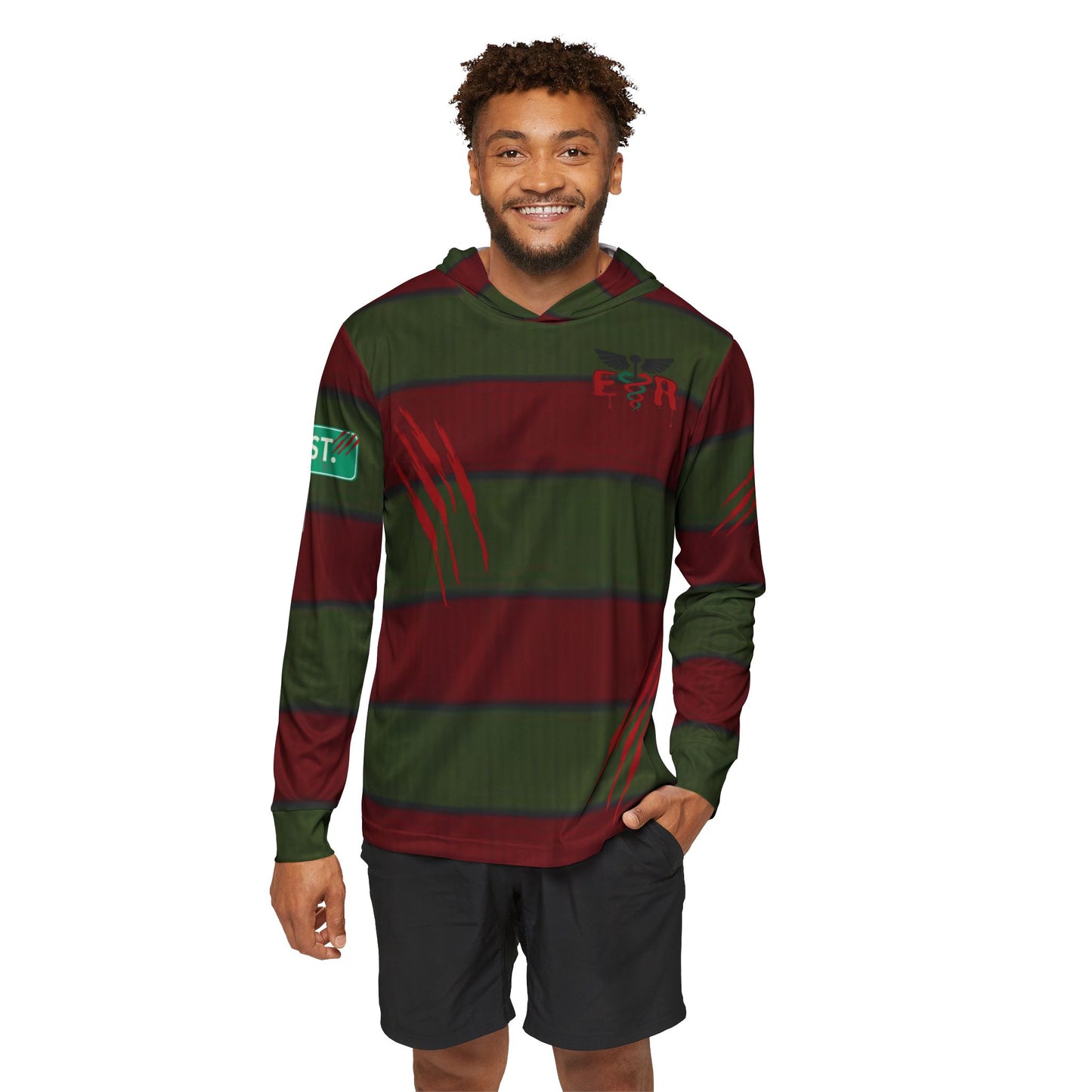 Halloween in the ER Nightmare on my street Sports Warmup Hoodie (AOP)