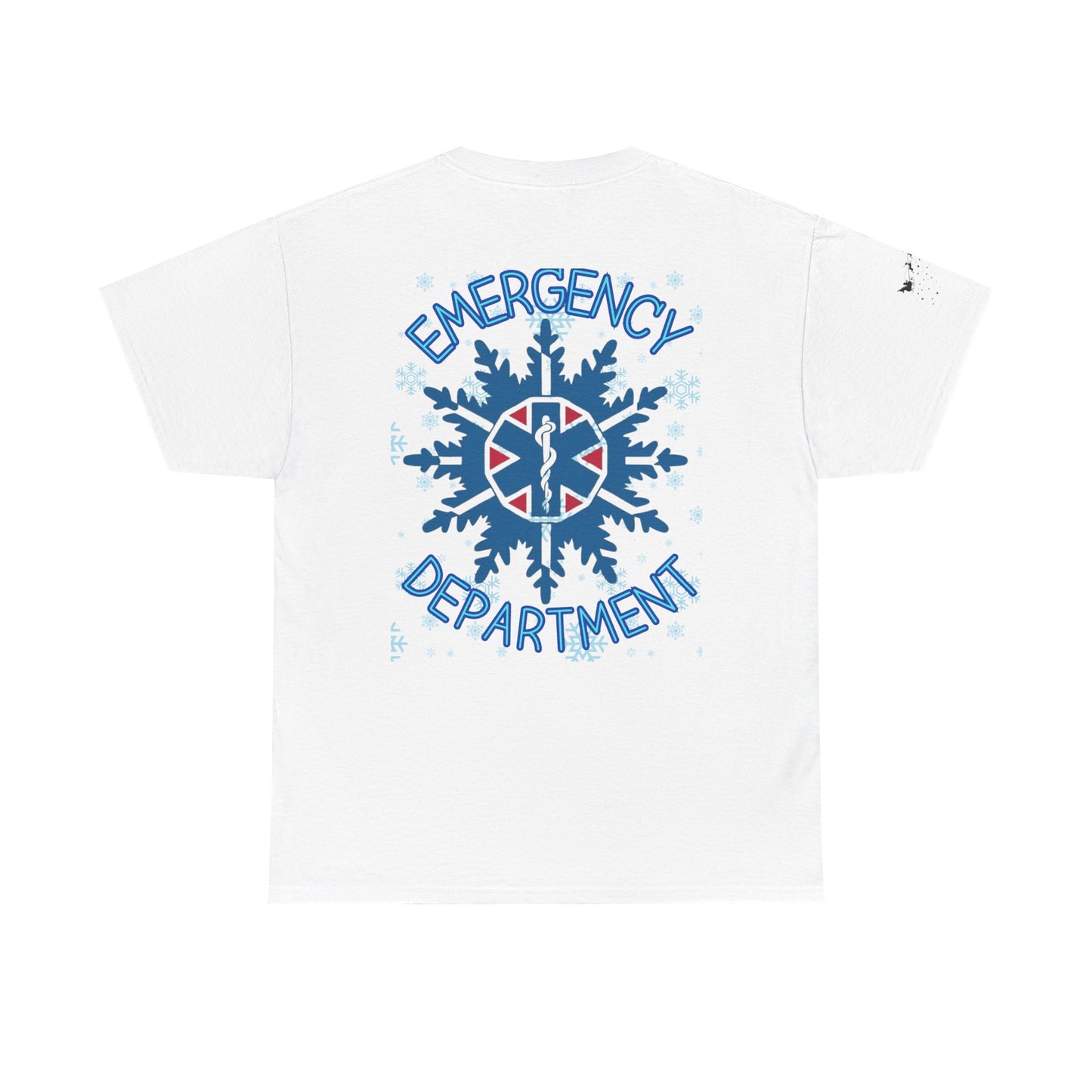 Emergency Room Christmas Unisex Tee - Santa Snowflakes Holiday Cheer Shirt, ER Nurse Doctor Gift, Xmas Medical Staff Apparel, Holiday Season