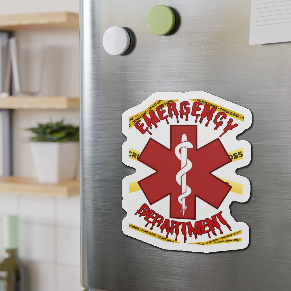 Emergency Department Star of Life spooky crime scene Die-Cut Magnets