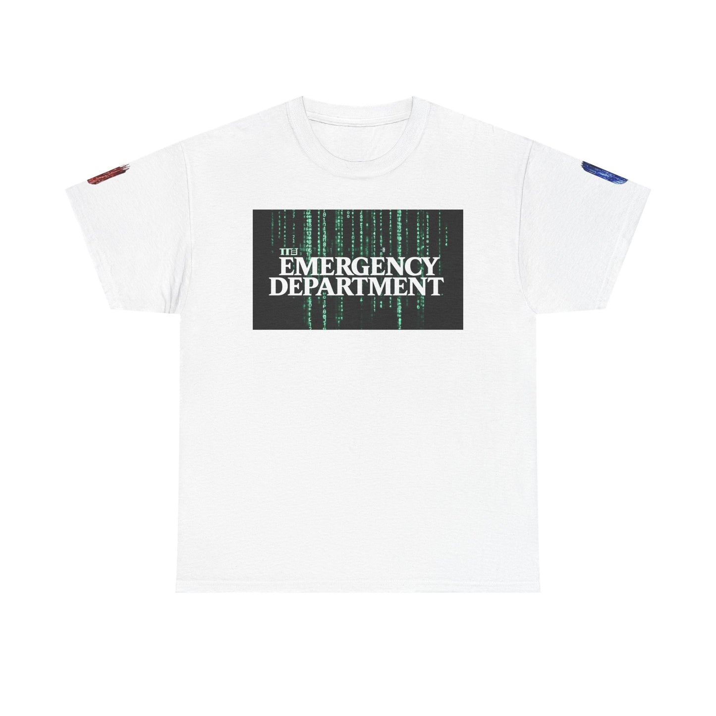 Emergency department Matrix Code T shirt gift for healthcare worker emergency department glitch star of life t-shirt