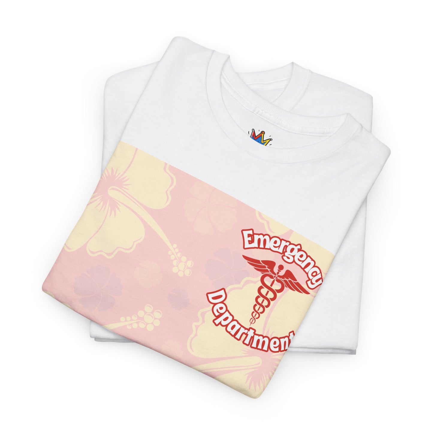 Summer in the ER themed gift emergency department Hawaiian floral t shirt Unisex Heavy Cotton Tee