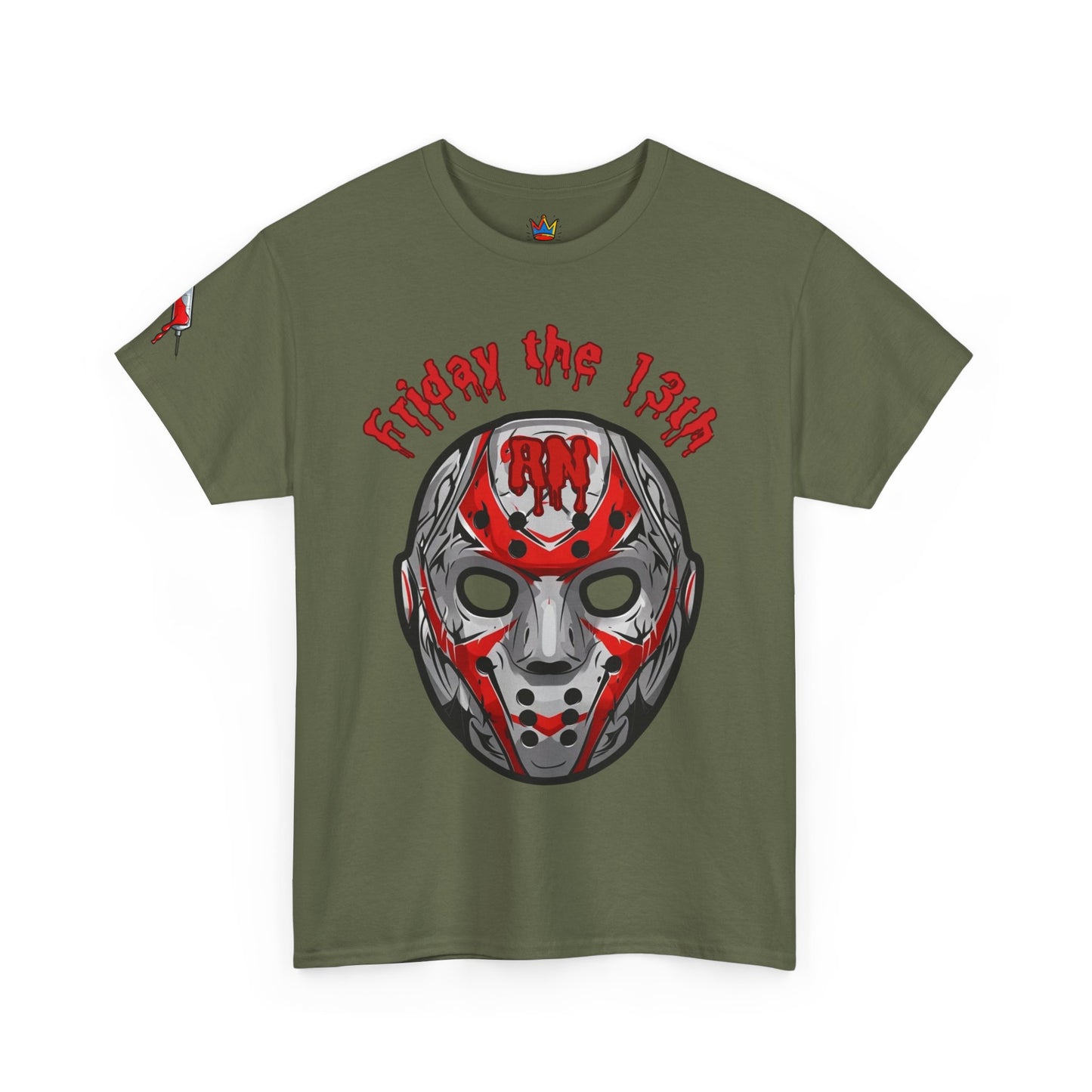 Nursing Halloween t shirt gift Friday the 13th RN T-shirt Jacob hockey mask with spooky RN emblem