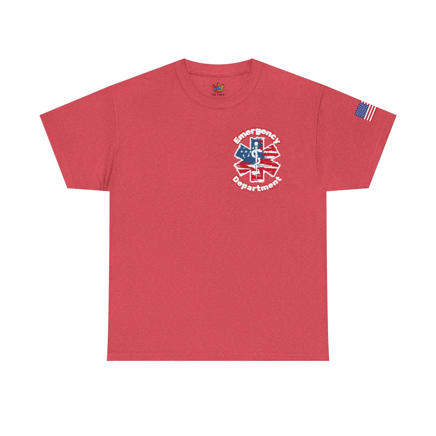 Patriotic ER t shirt gift for emergency department workers American flag star of life t-shirt Unisex Heavy Cotton Tee