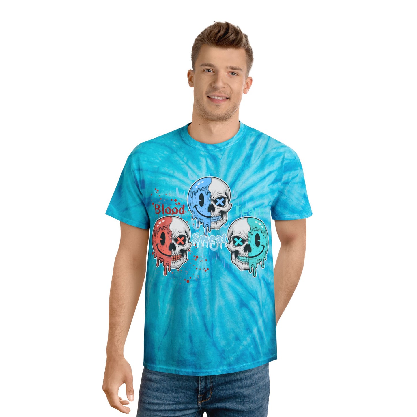 Blood sweat and tears have a nice day Tie-Dye Tee, Cyclone