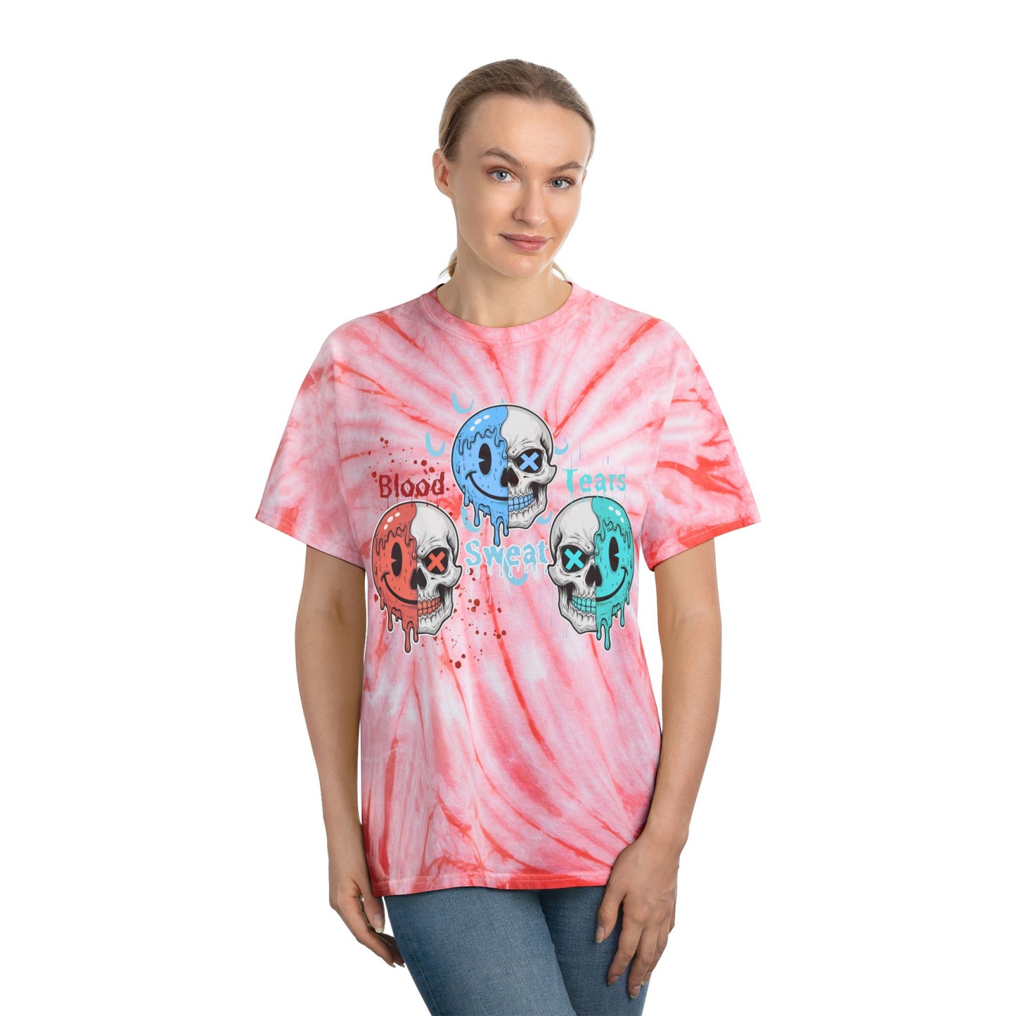 Blood sweat and tears have a nice day Tie-Dye Tee, Cyclone