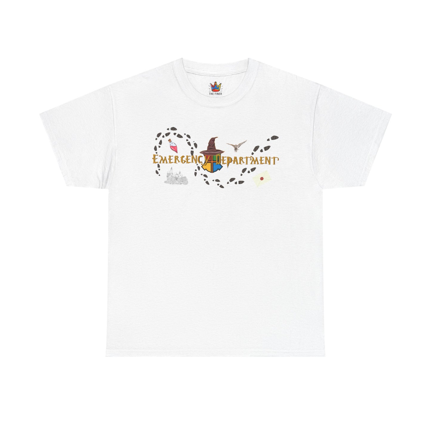 Wizarding world of the Emergency Department potter lover multi house color ED staff tee shirt Unisex Heavy Cotton Tee