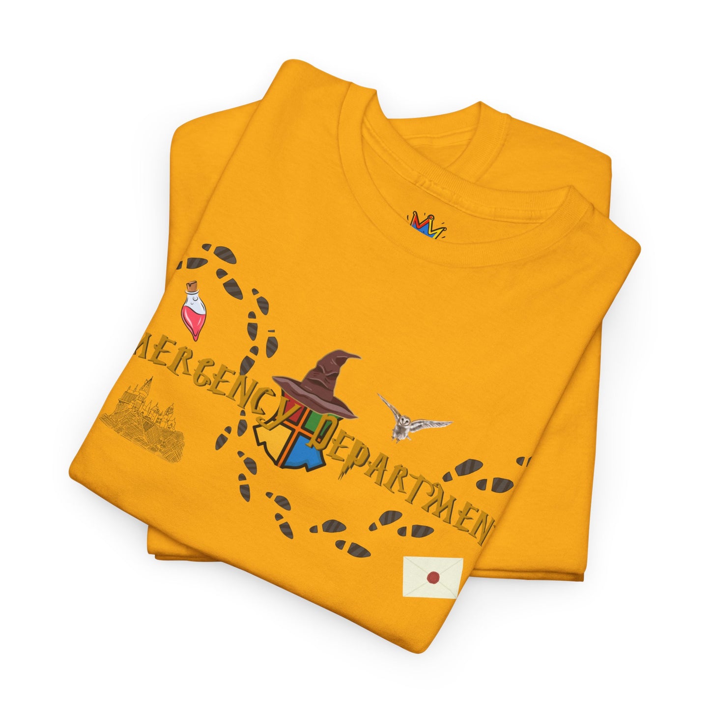 Wizarding world of the Emergency Department potter lover multi house color ED staff tee shirt Unisex Heavy Cotton Tee