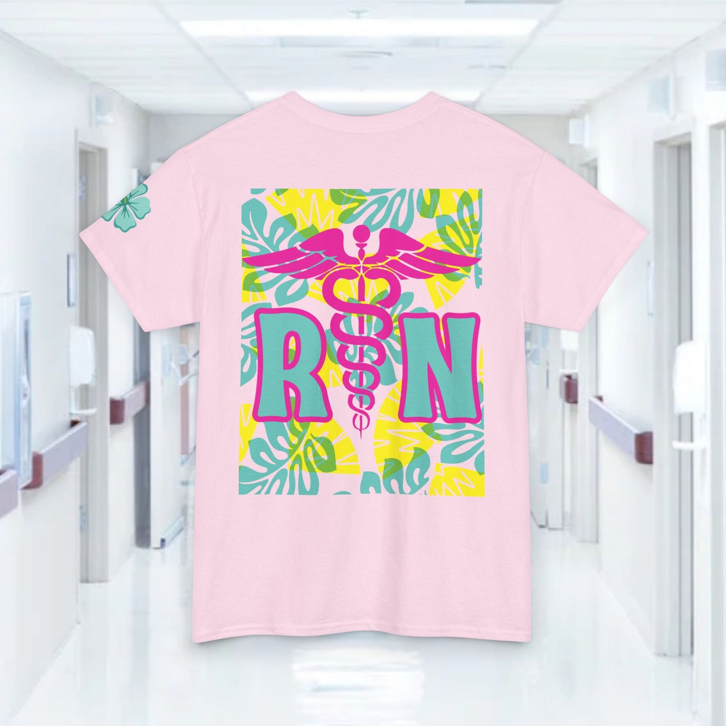 Copy of Summertime RN Hawaiian themed t shirt gift for nurses week floral RN shirt tropical themed RN healthcare worker gift t shirt