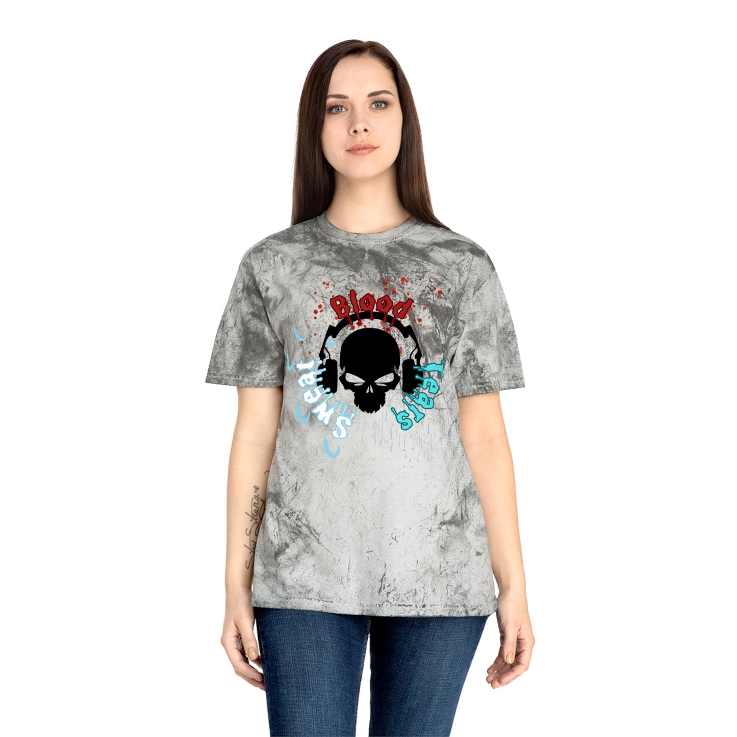Blood sweat and tears skull Unisex Color Blast T-Shirt