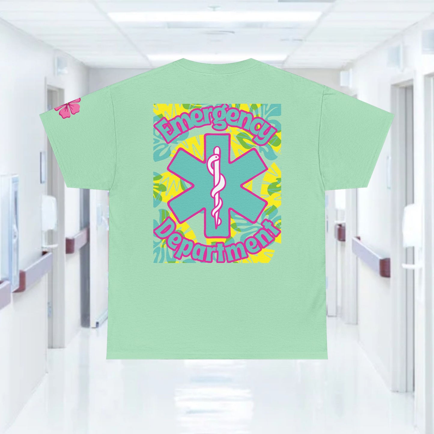 Summertime in the ER Hawaiian themed ED t shirt gift for nurses week floral ER shirt tropical themed er healthcare worker t shirt