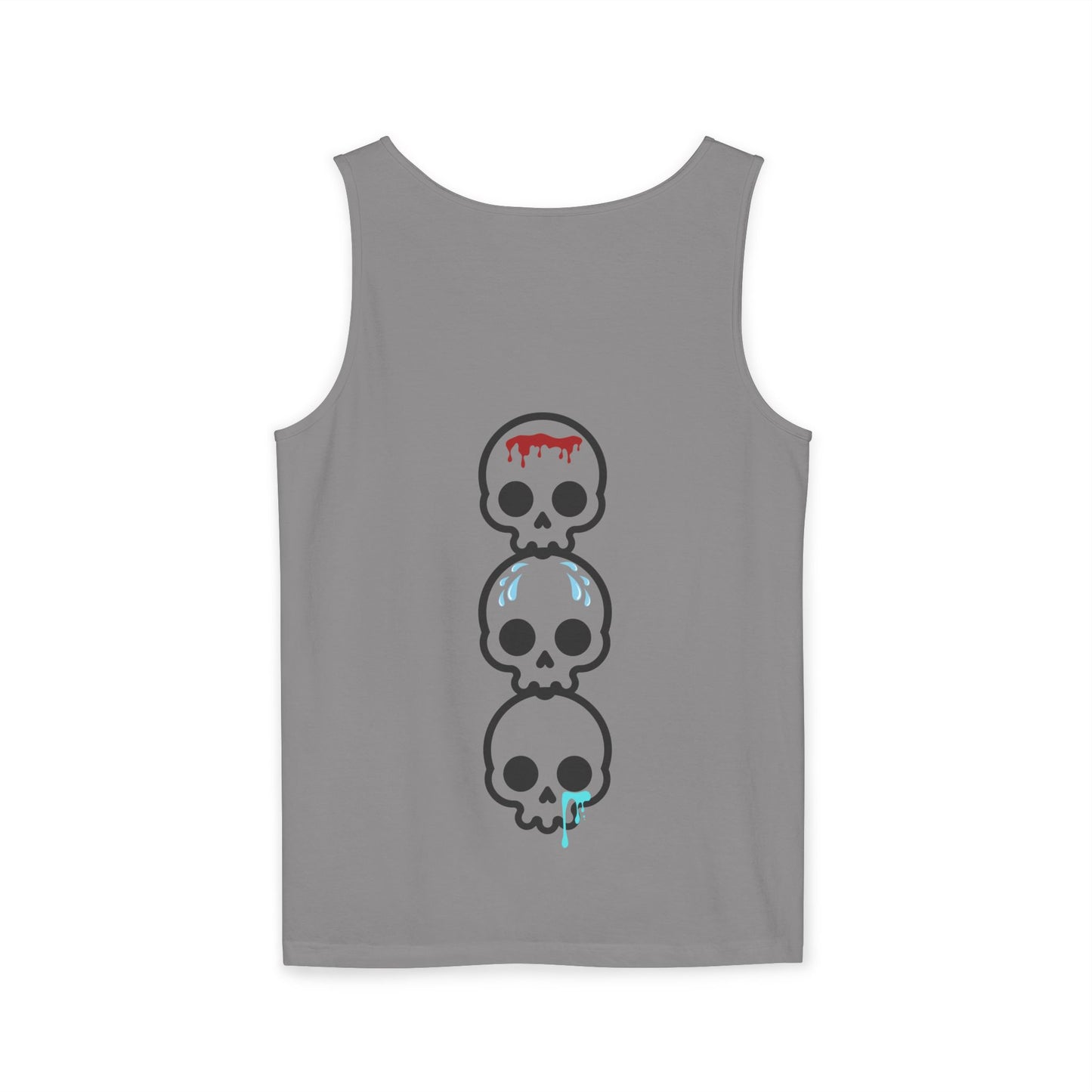 Blood sweat and tears stacked skull workout Unisex Garment-Dyed Tank Top
