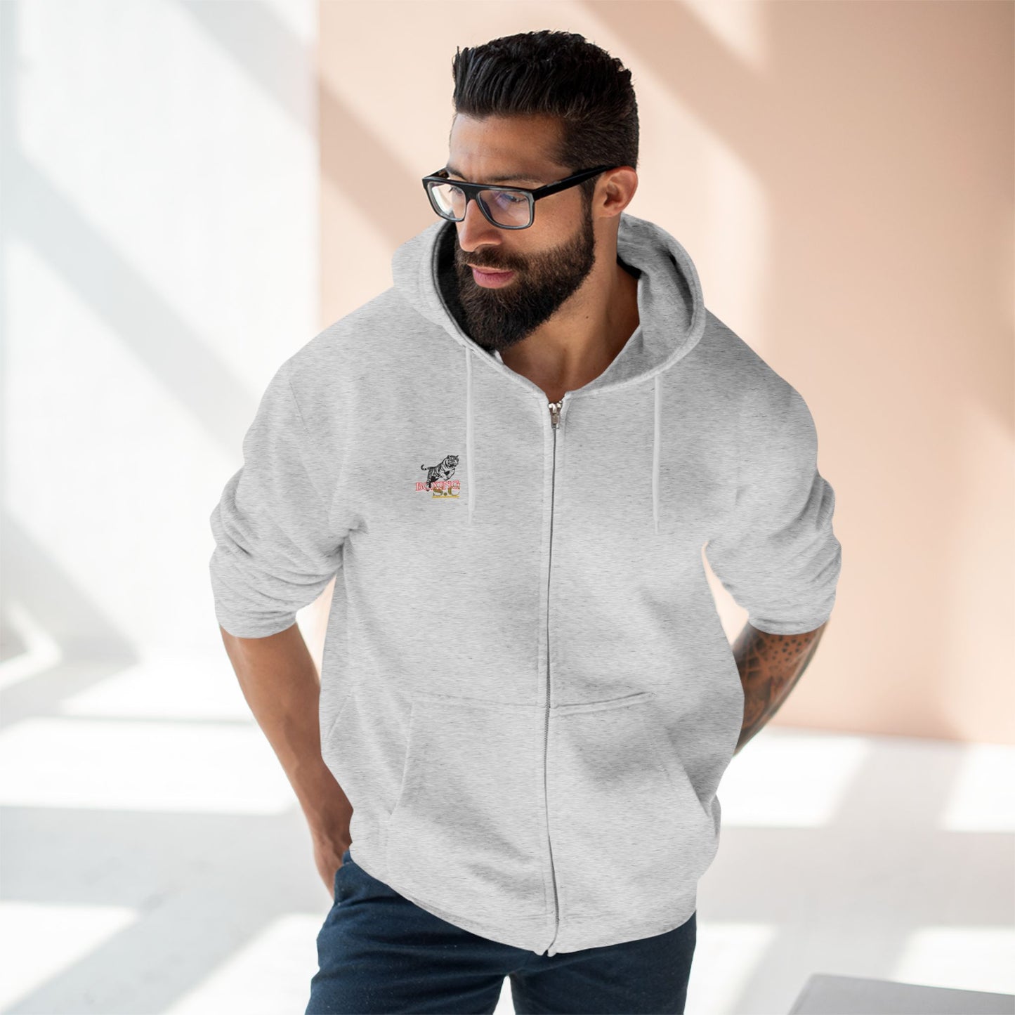Zipper hoodie, (STONE CRADLE) boxing
