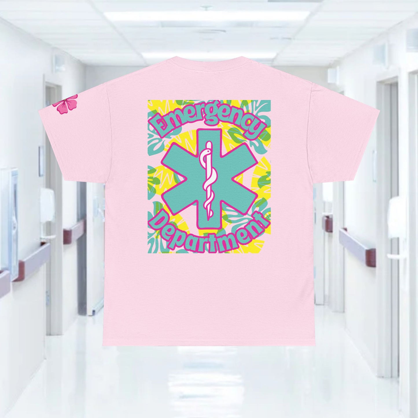 Summertime in the ER Hawaiian themed ED t shirt gift for nurses week floral ER shirt tropical themed er healthcare worker t shirt