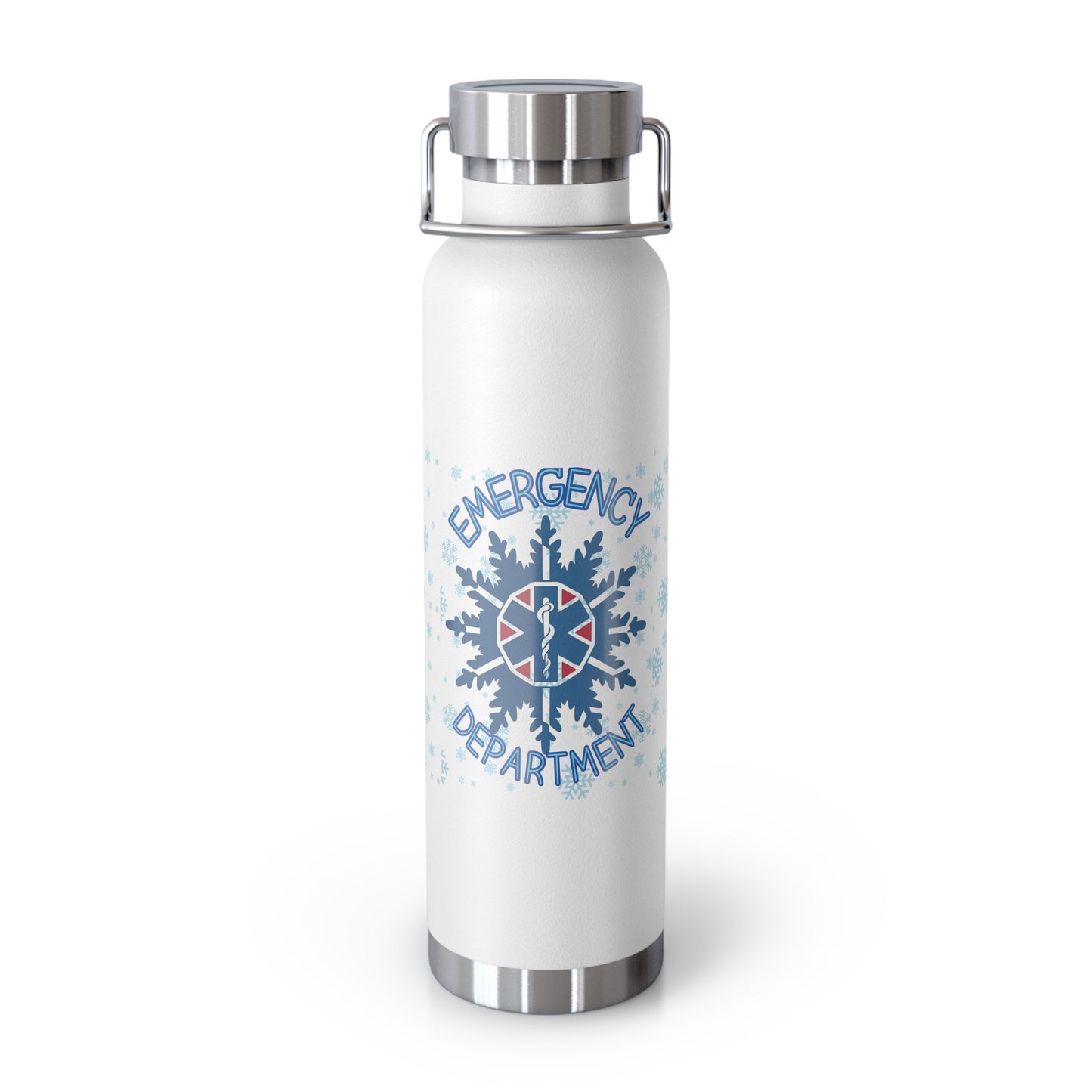 Holiday Emergency Department star of life snowflake Copper Vacuum Insulated Bottle, 22oz gift