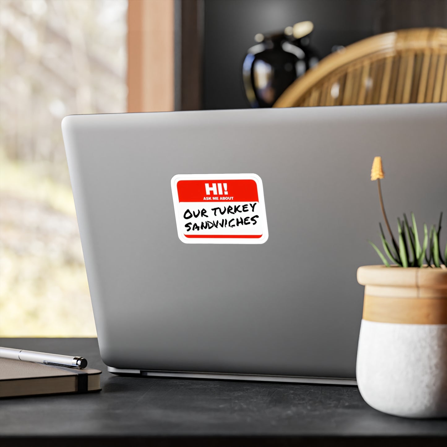ER humor ask me about our turkey sandwiches Kiss-Cut Vinyl Decals