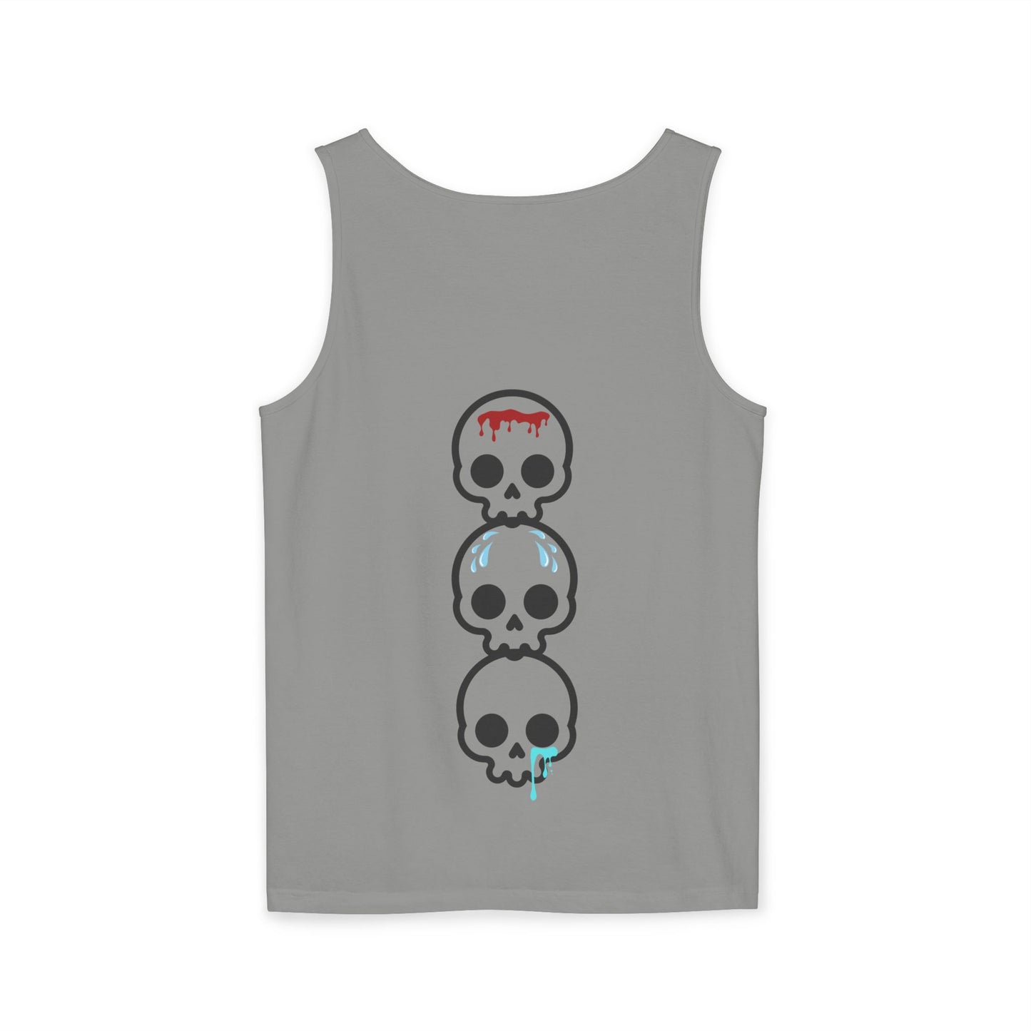Blood sweat and tears stacked skull workout Unisex Garment-Dyed Tank Top