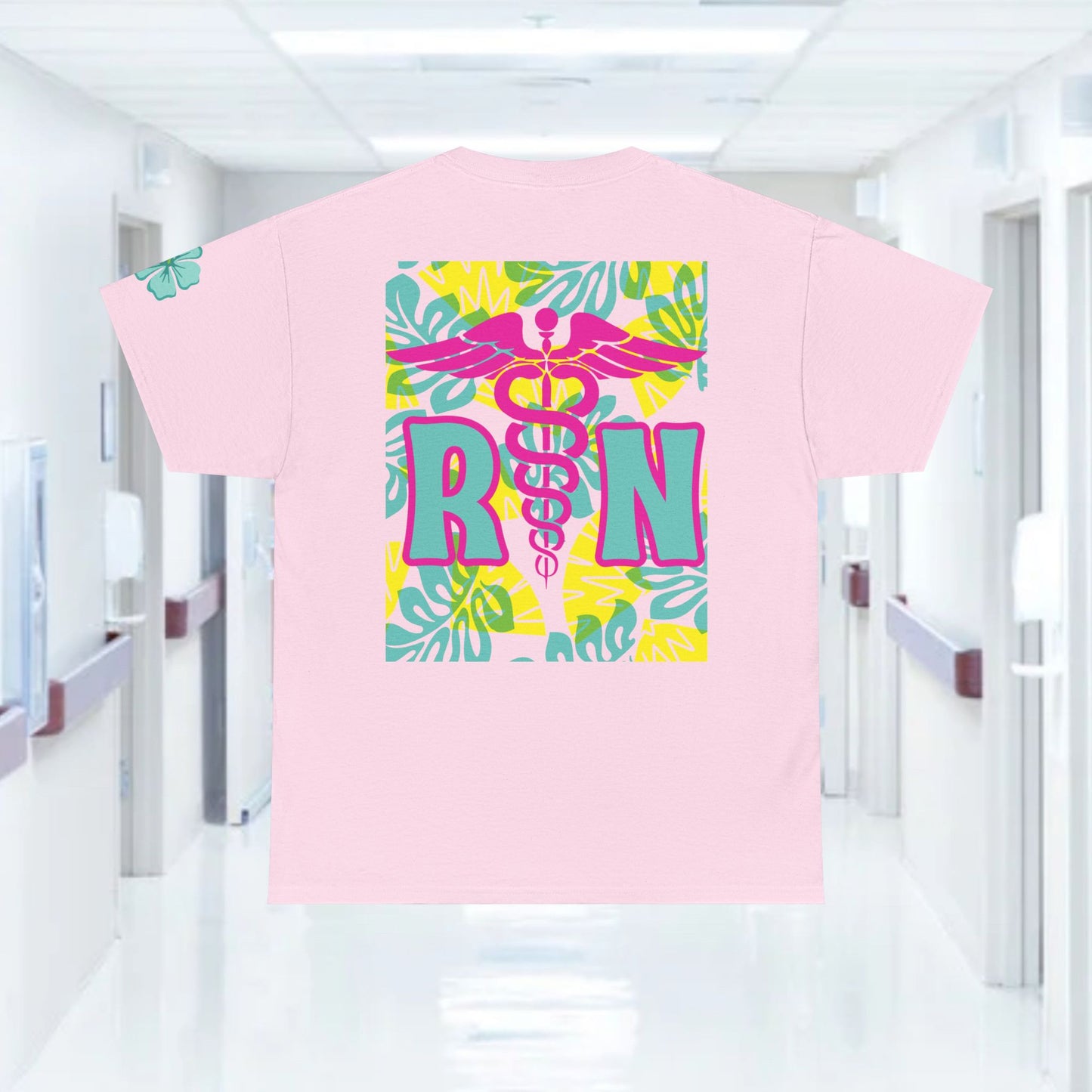 Copy of Summertime RN Hawaiian themed t shirt gift for nurses week floral RN shirt tropical themed RN healthcare worker gift t shirt