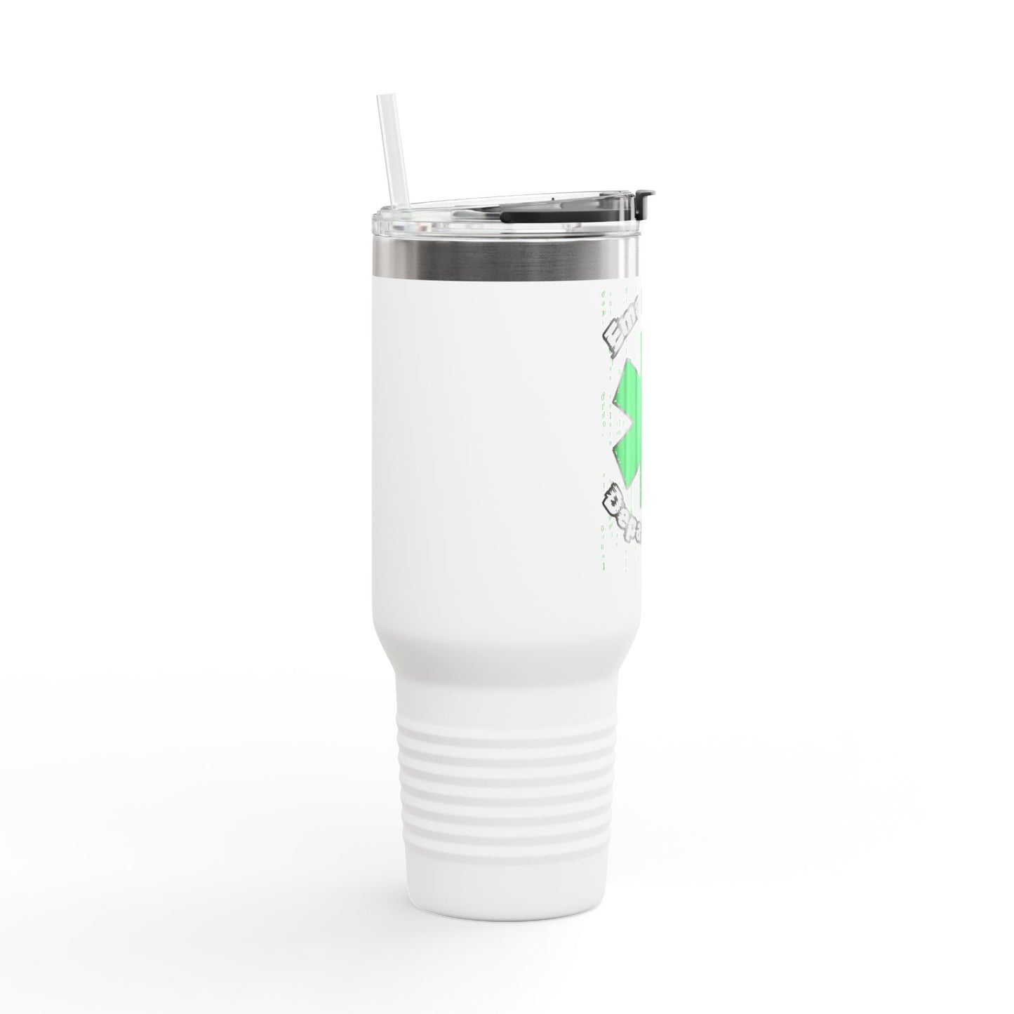 Glitch in the ER code Insulated Travel Mug, 40oz