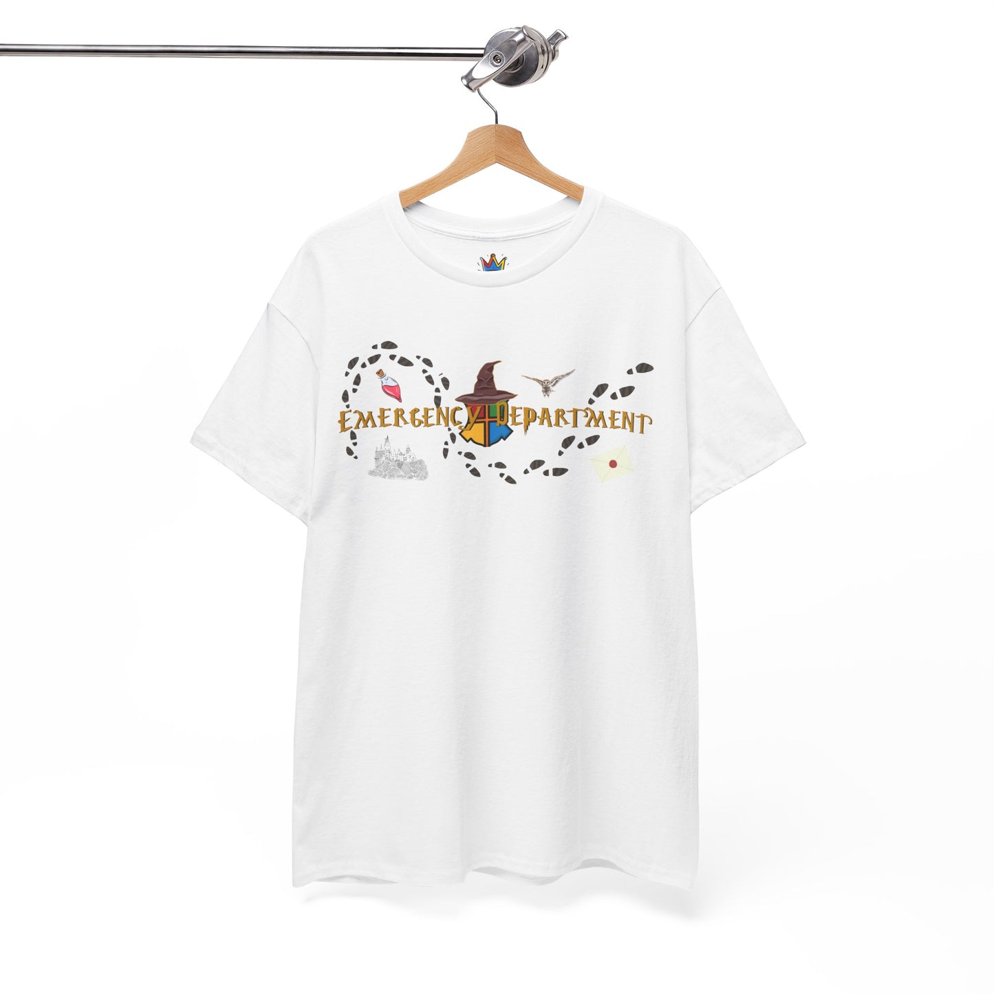 Wizarding world of the Emergency Department potter lover multi house color ED staff tee shirt Unisex Heavy Cotton Tee