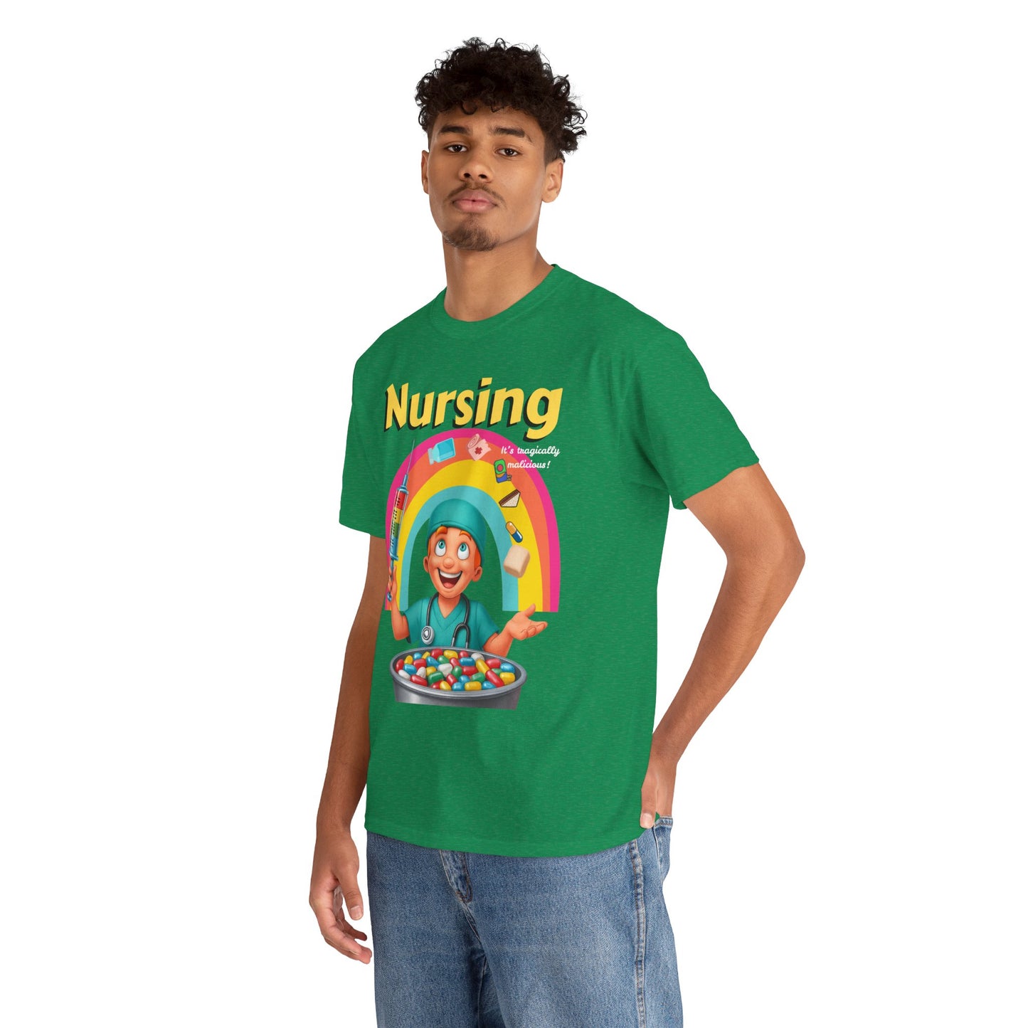 Nursing, it’s tragically malicious breakfast cereal tee Unisex Heavy Cotton Tee